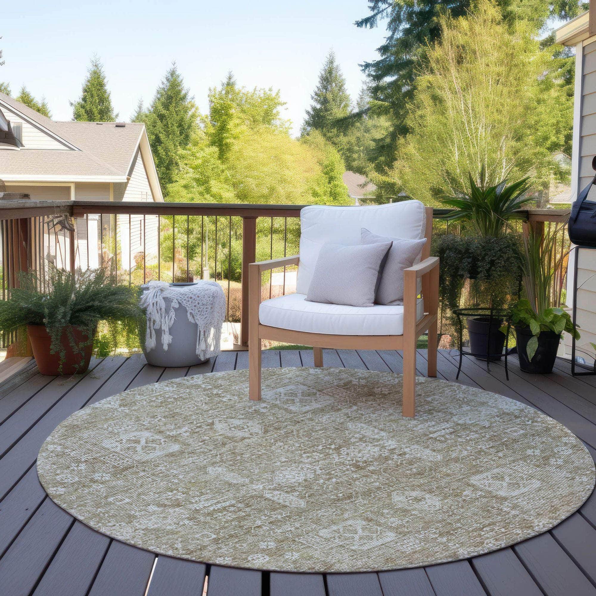 Machine Made ACN637 Beige Brown Rugs