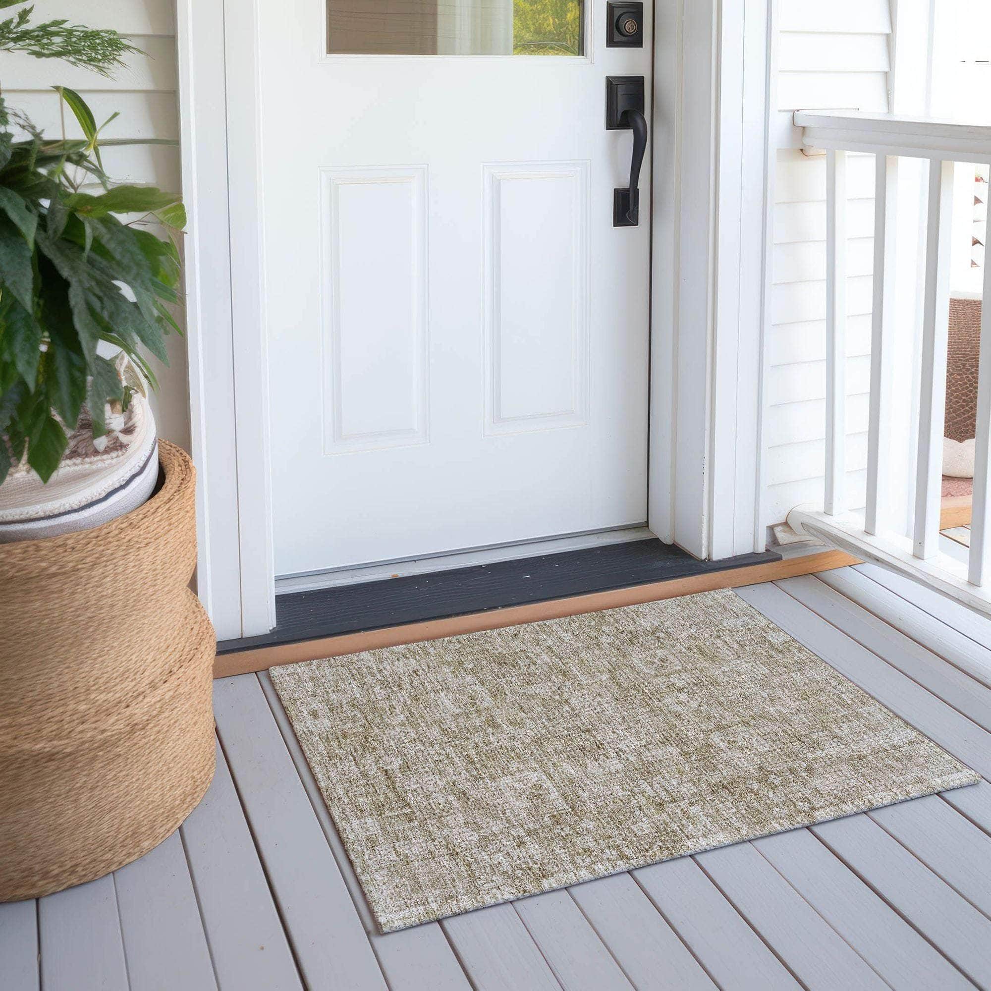 Machine Made ACN637 Beige Brown Rugs
