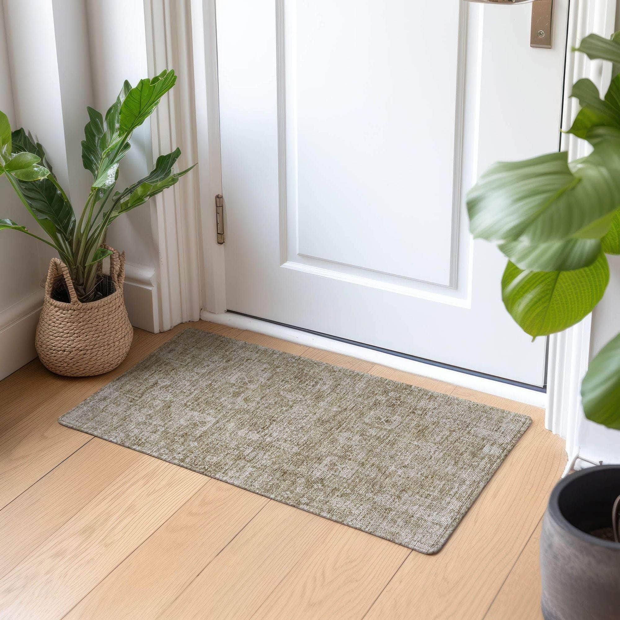 Machine Made ACN637 Beige Brown Rugs