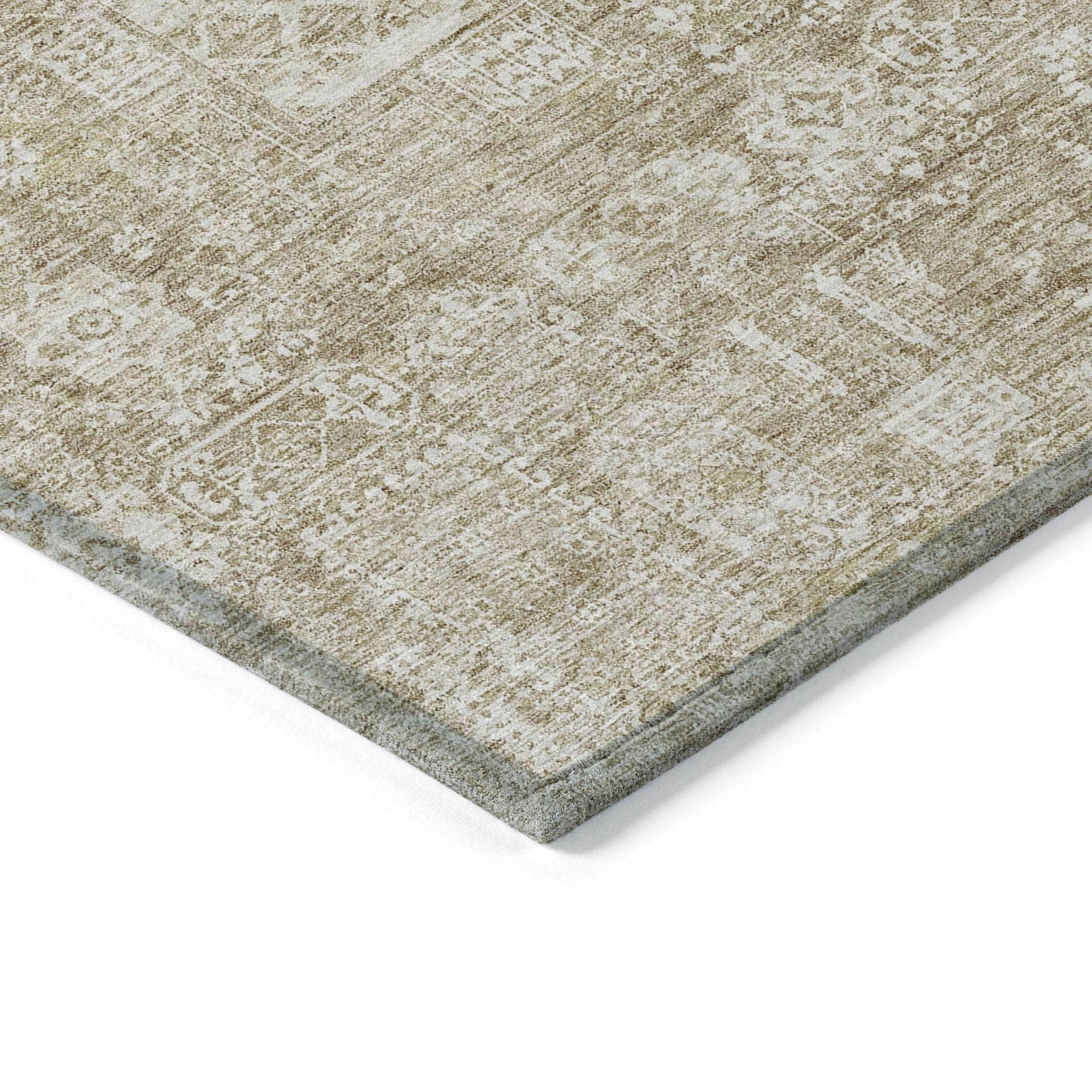 Machine Made ACN637 Beige Brown Rugs