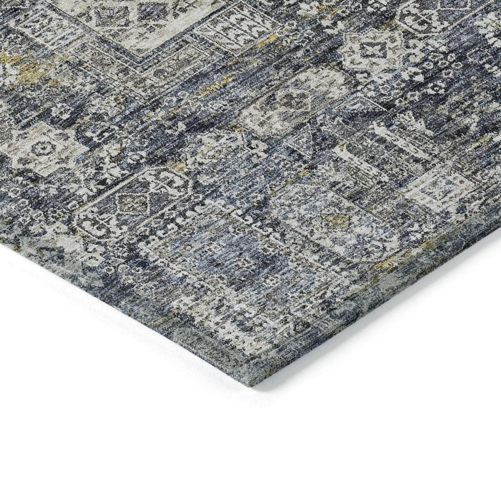 Machine Made ACN637 Charcoal Gray Rugs