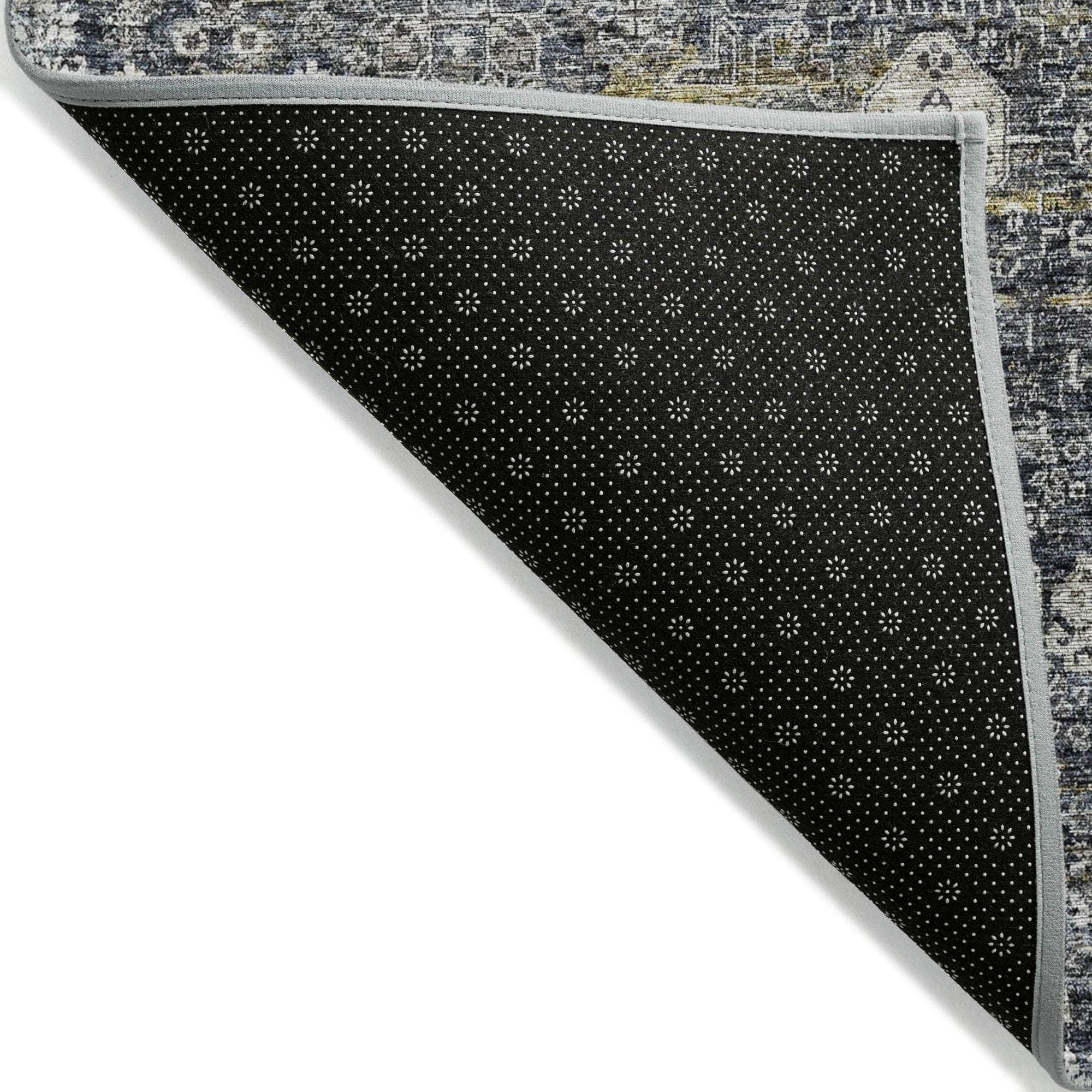 Machine Made ACN637 Charcoal Gray Rugs