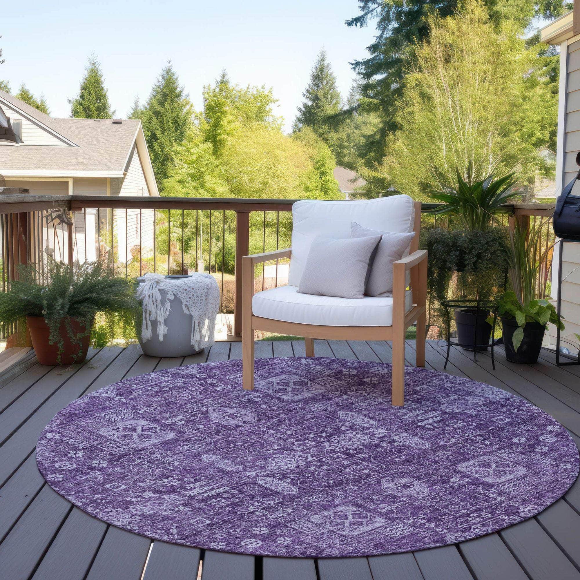 Machine Made ACN637 Purple Rugs #color_purple