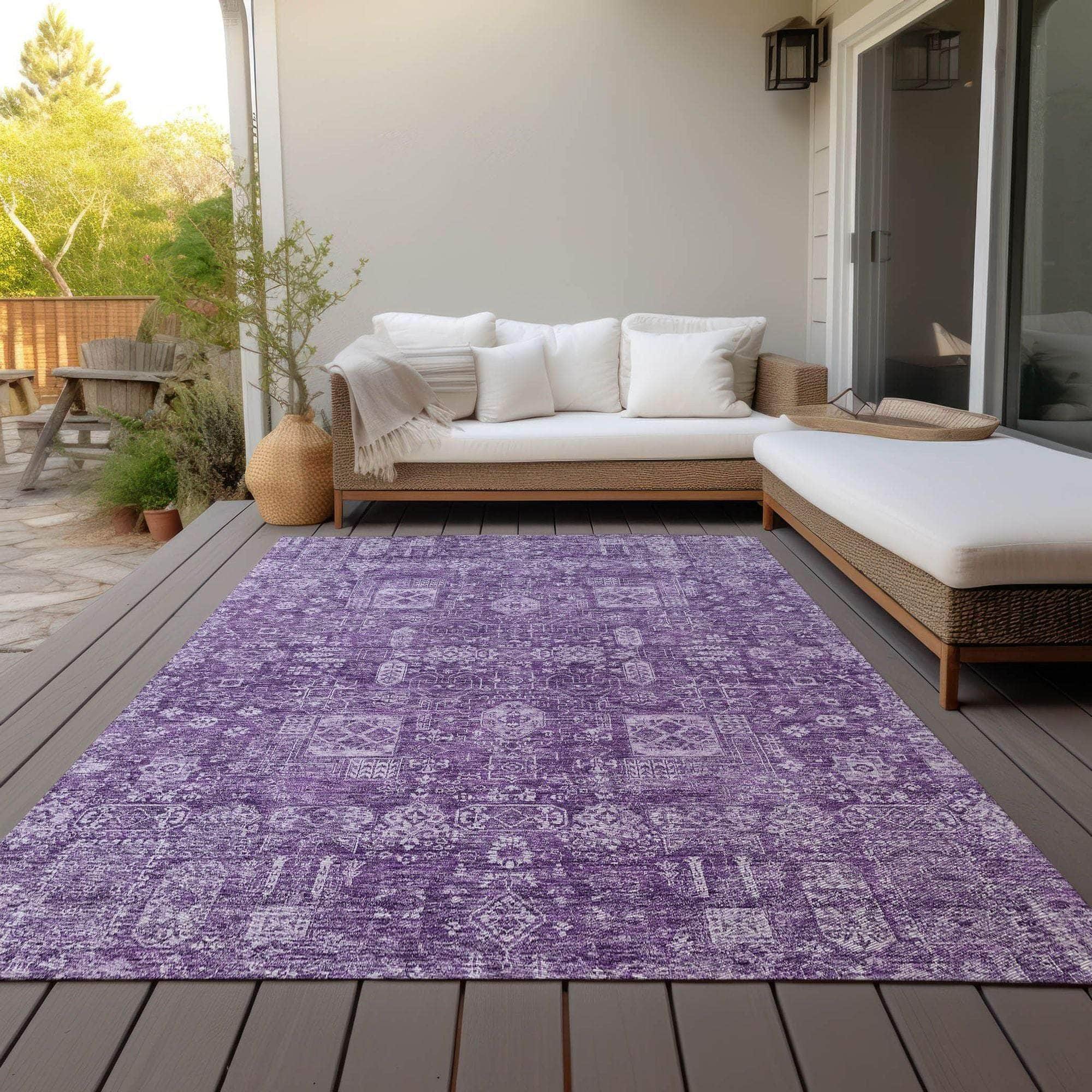 Machine Made ACN637 Purple Rugs #color_purple