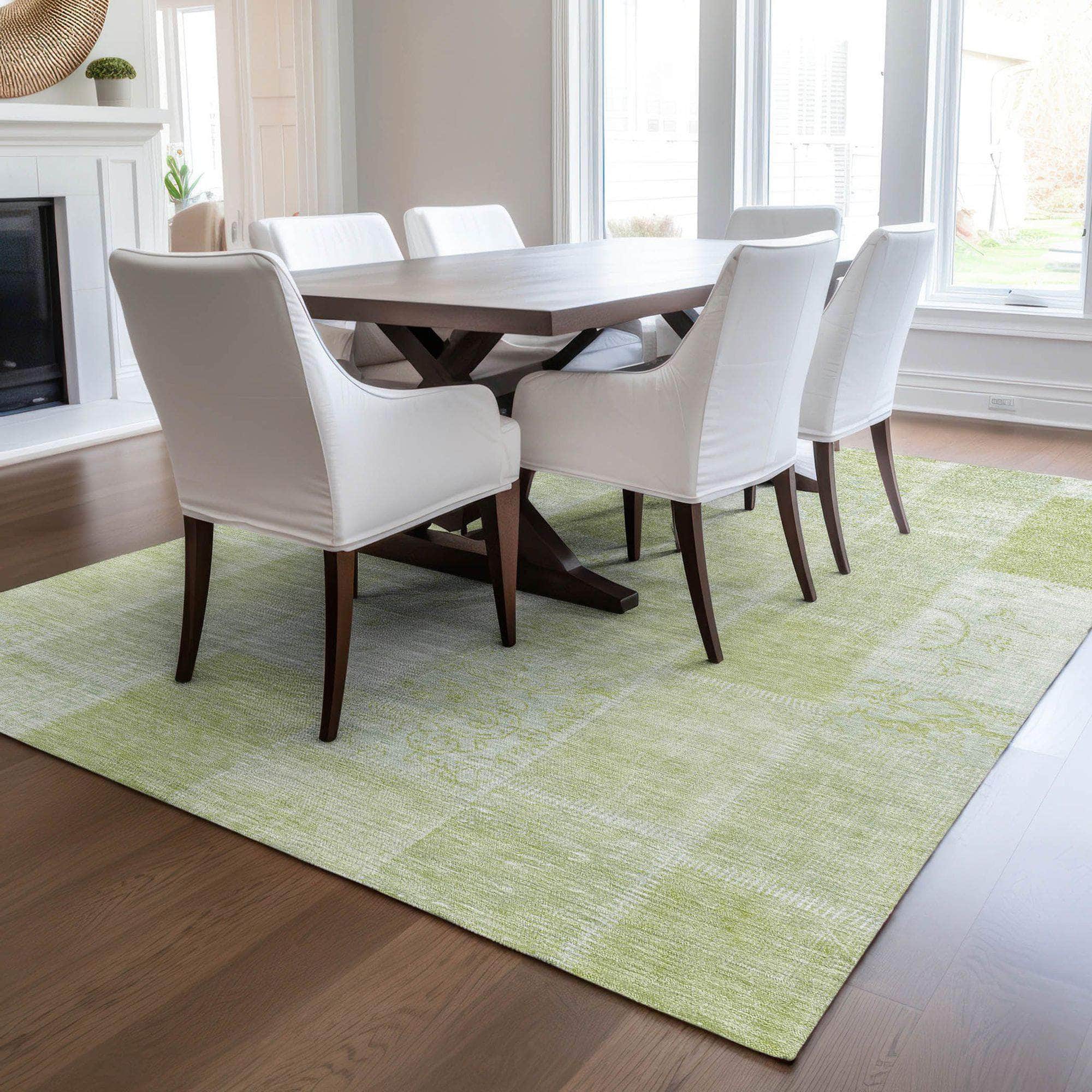 Machine Made ACN631 Aloe Green Rugs