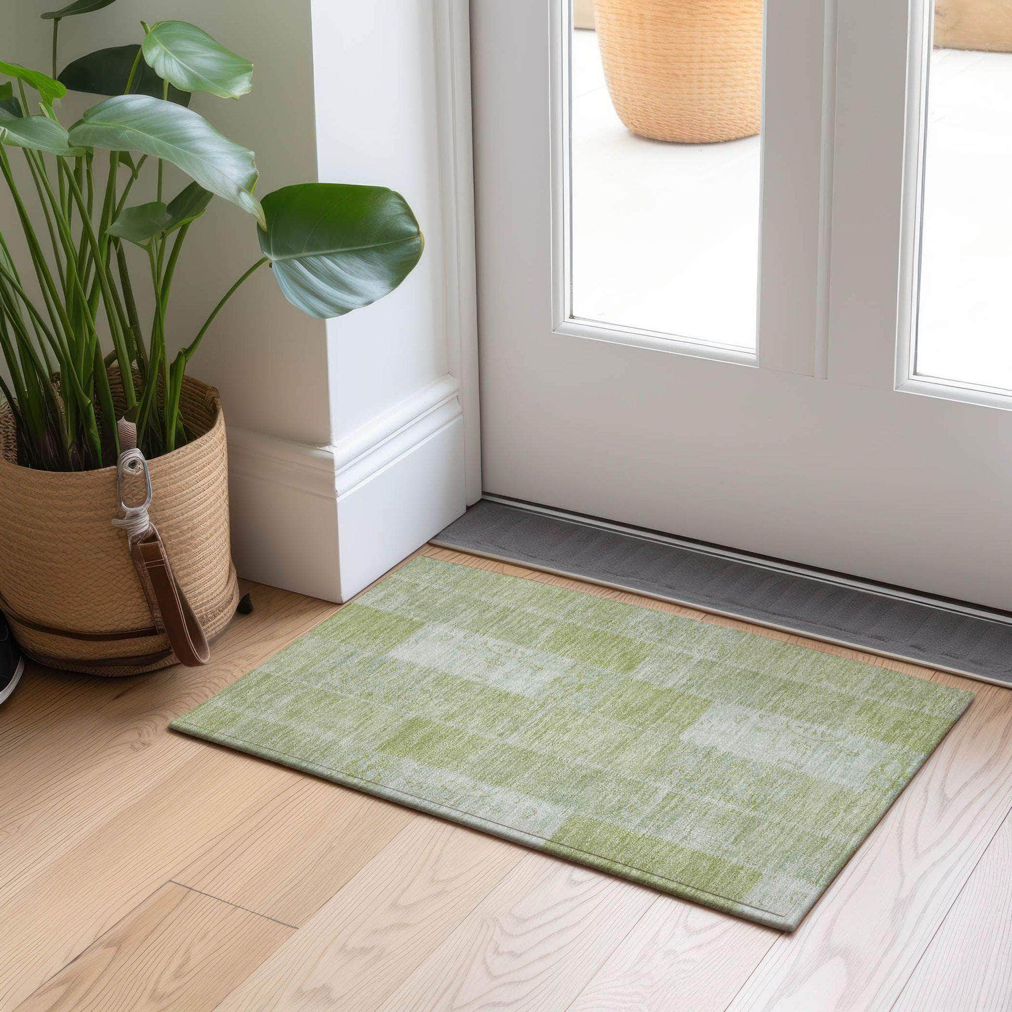 Machine Made ACN631 Aloe Green Rugs