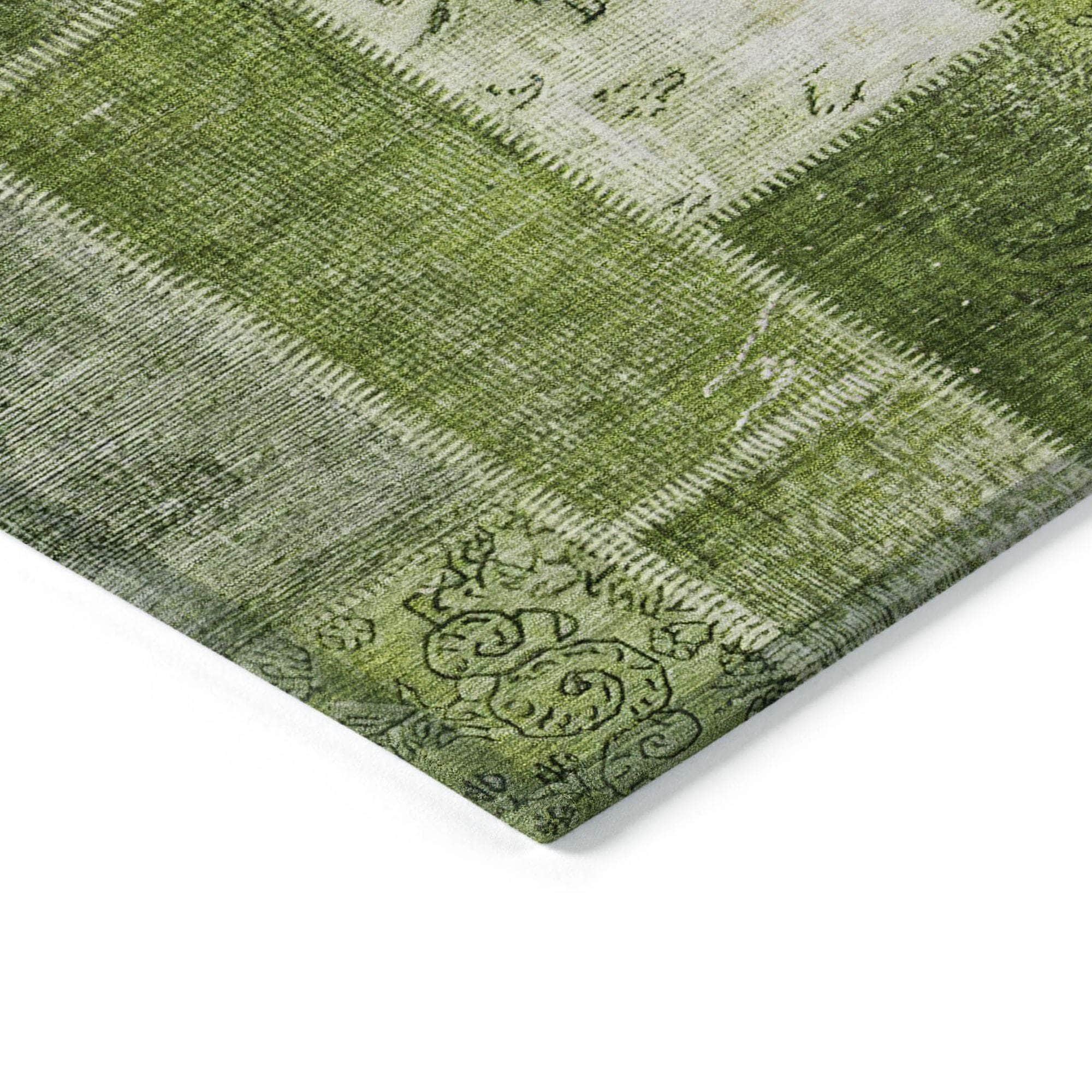 Machine Made ACN631 Olive Green Rugs