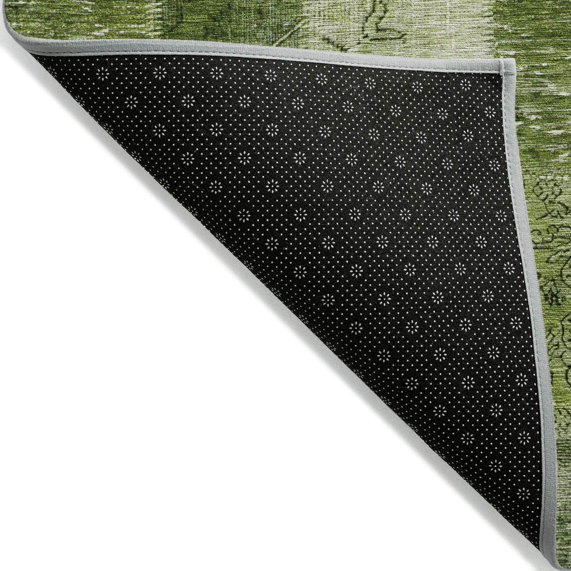 Machine Made ACN631 Olive Green Rugs