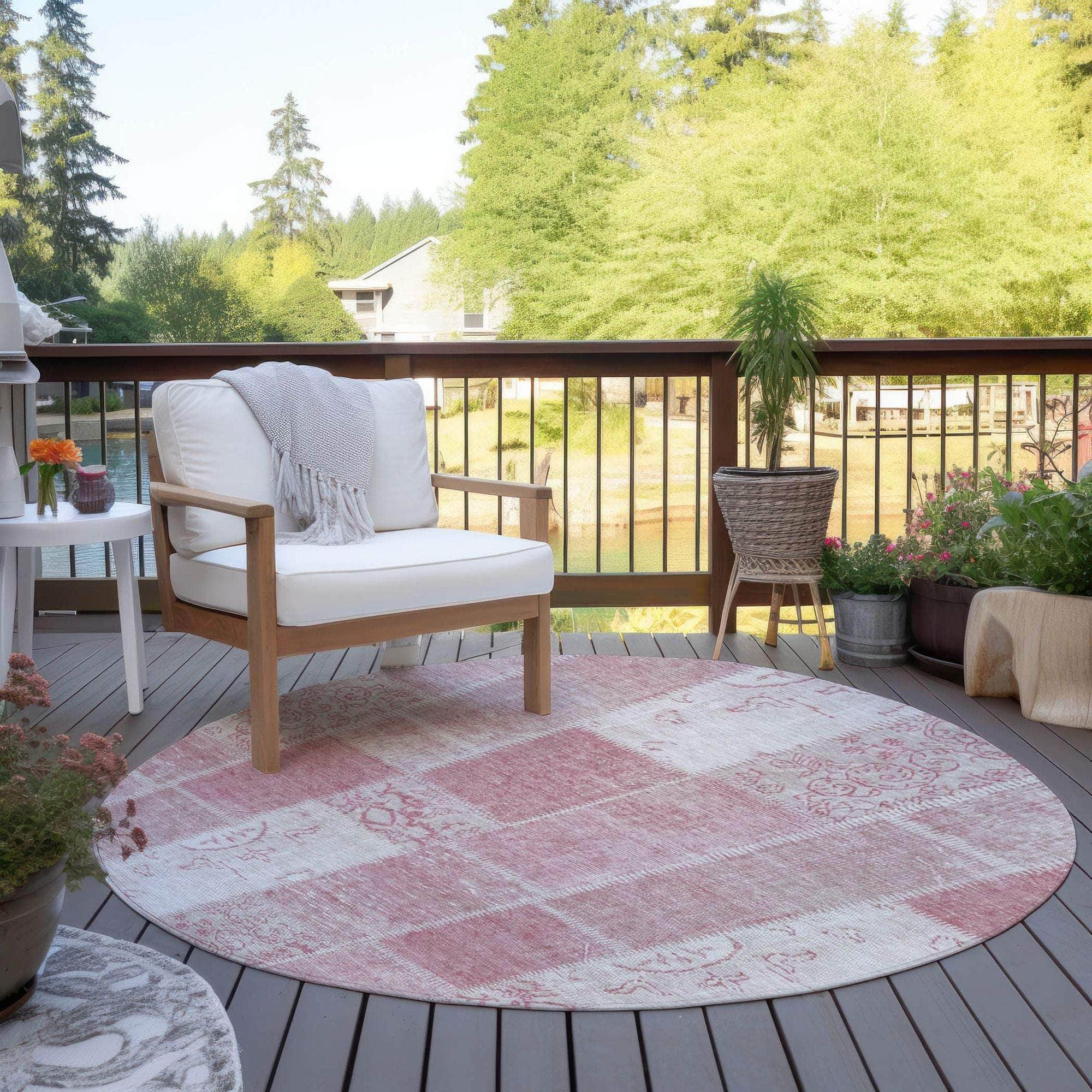 Machine Made ACN631 Pink Rugs