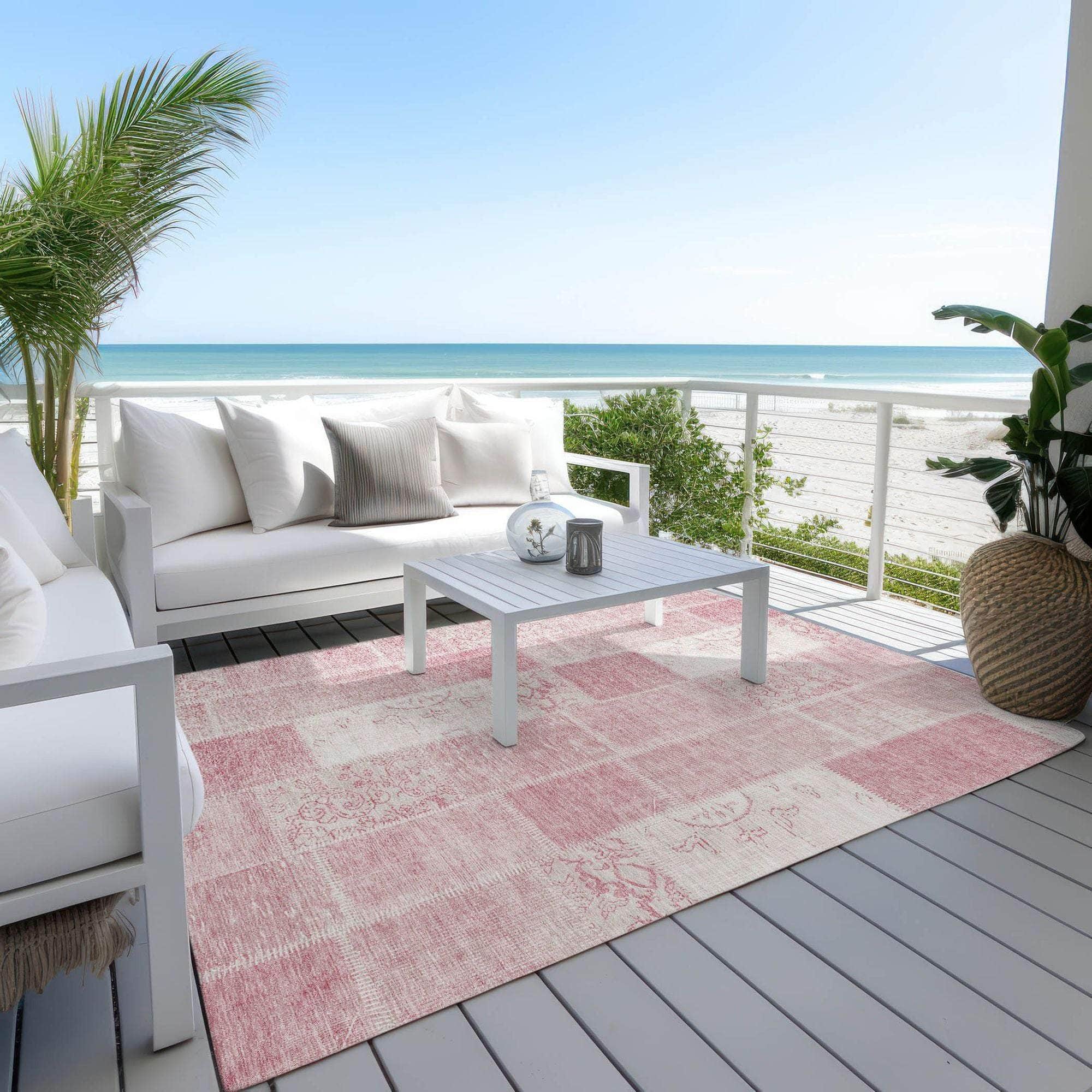 Machine Made ACN631 Pink Rugs