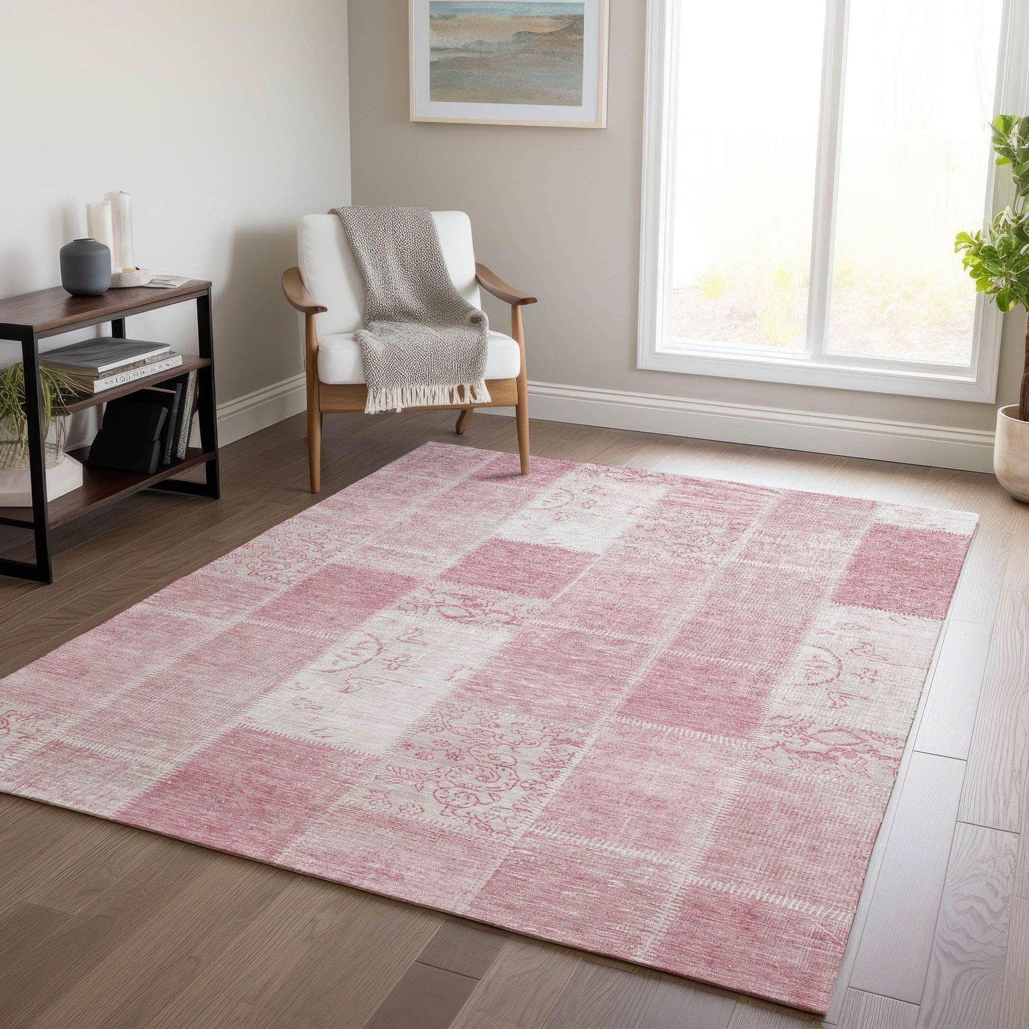 Machine Made ACN631 Pink Rugs