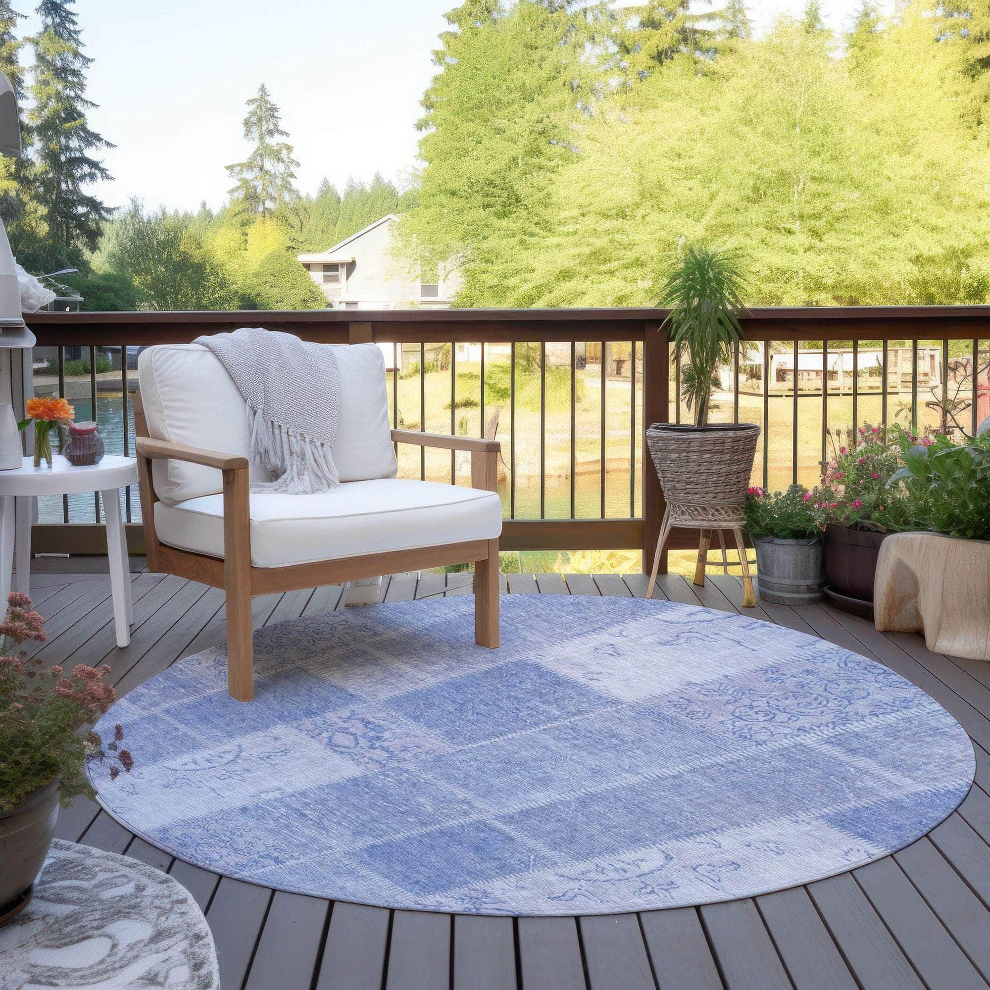 Machine Made ACN631 Sky Blue Rugs