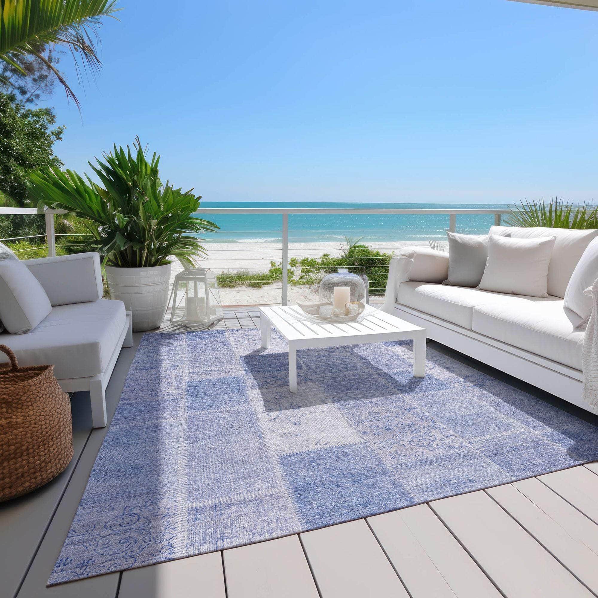 Machine Made ACN631 Sky Blue Rugs