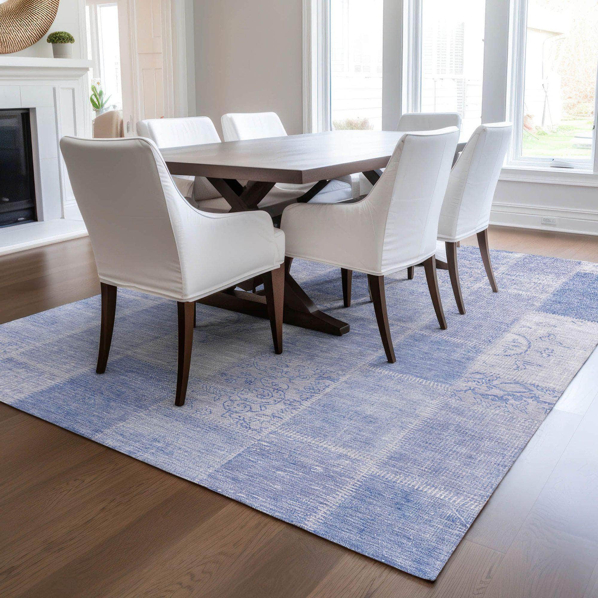 Machine Made ACN631 Sky Blue Rugs