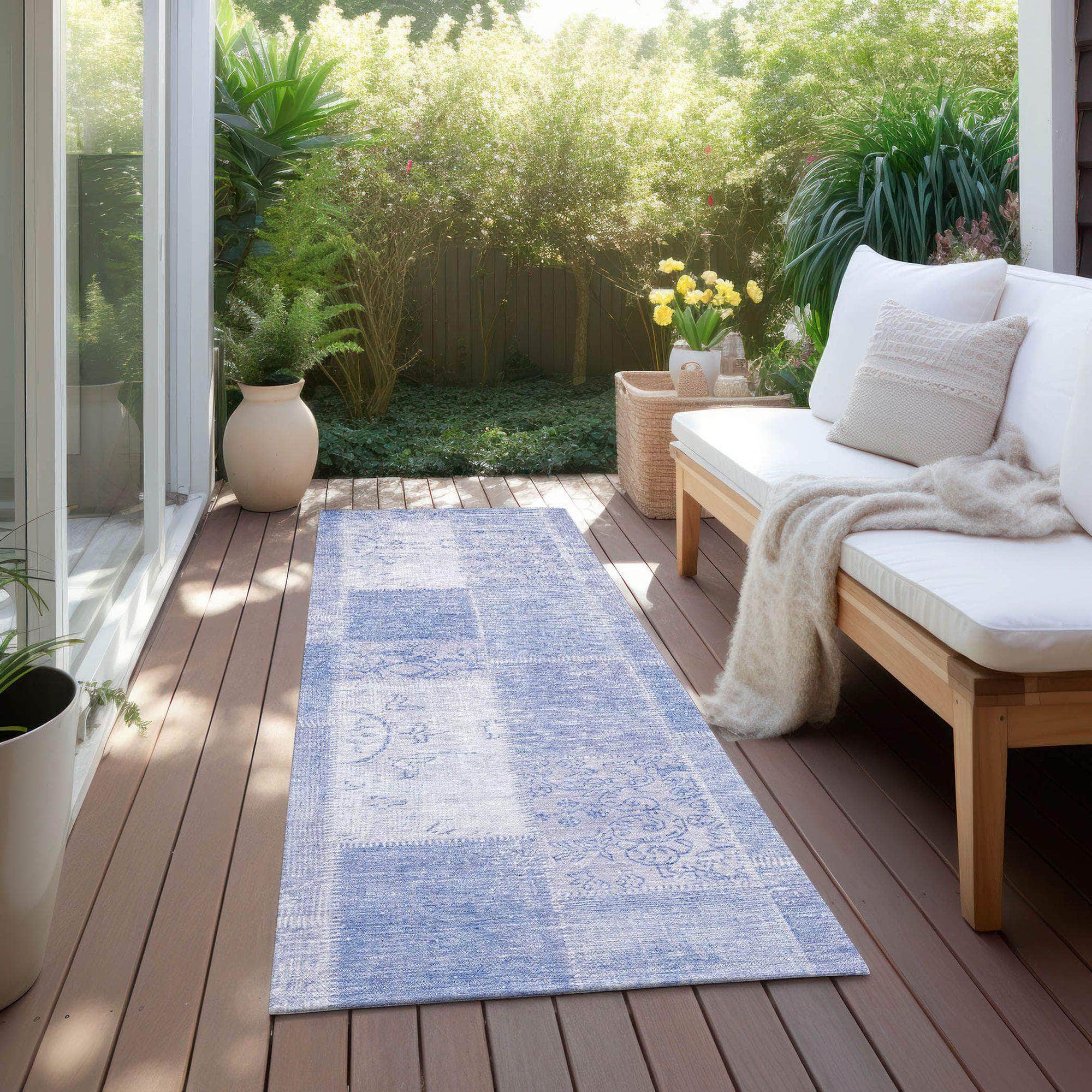 Machine Made ACN631 Sky Blue Rugs