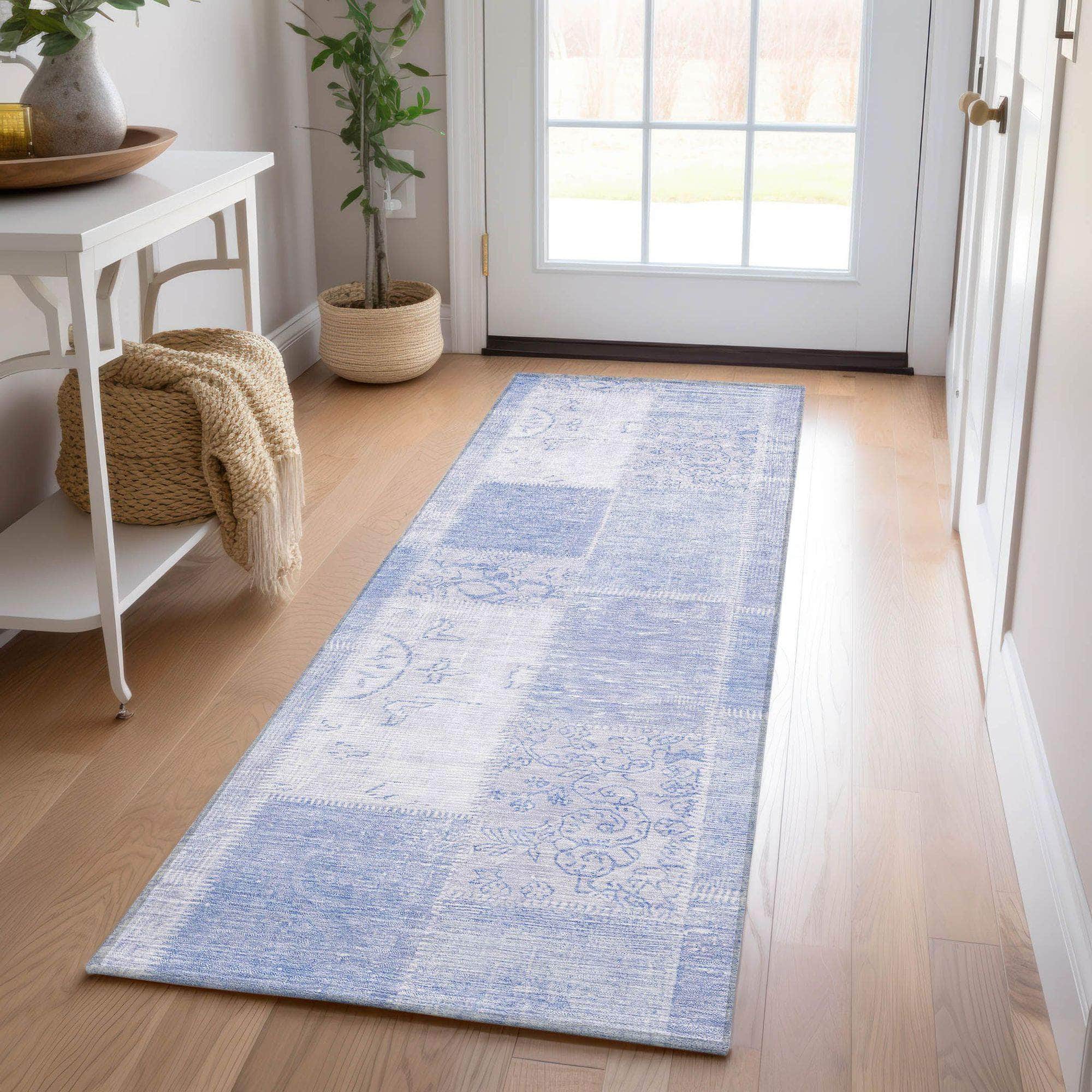 Machine Made ACN631 Sky Blue Rugs
