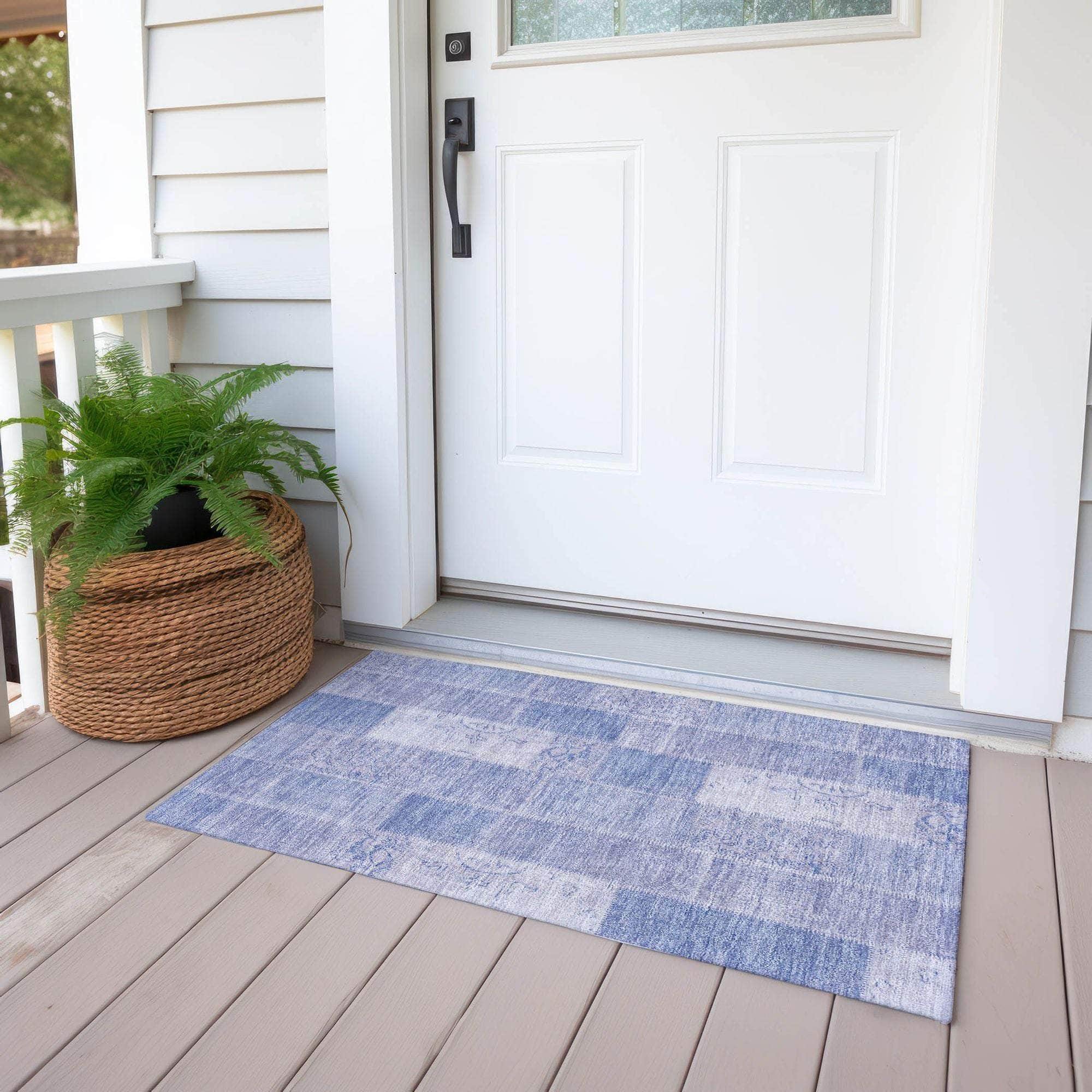 Machine Made ACN631 Sky Blue Rugs