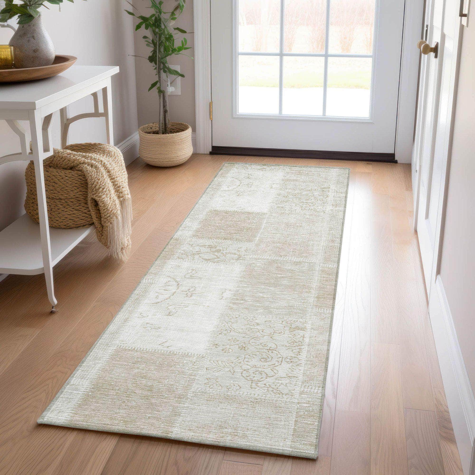 Machine Made ACN631 Taupe Brown Rugs