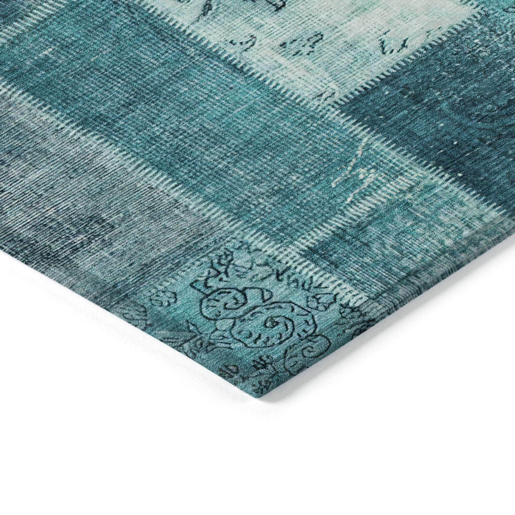 Machine Made ACN631 Teal Rugs #color_teal