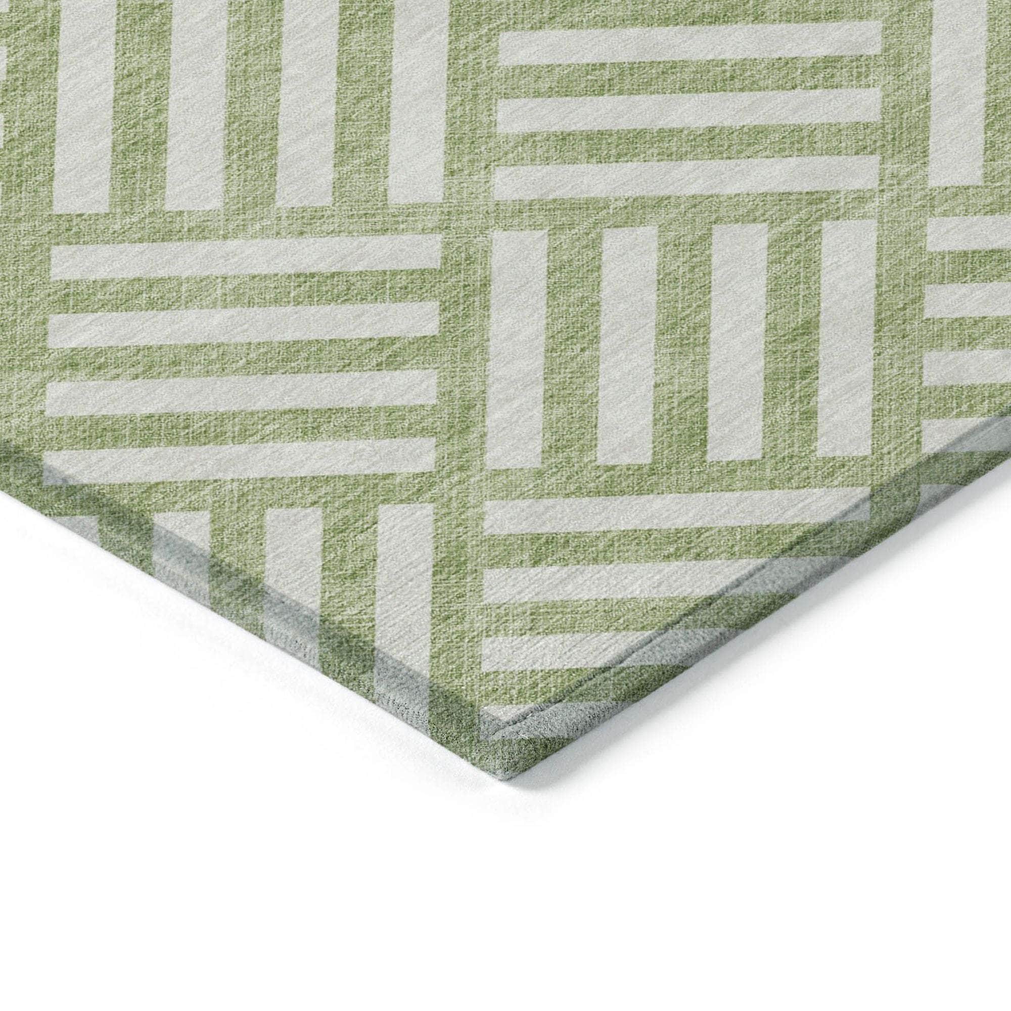 Machine Made ACN620 Aloe Green Rugs