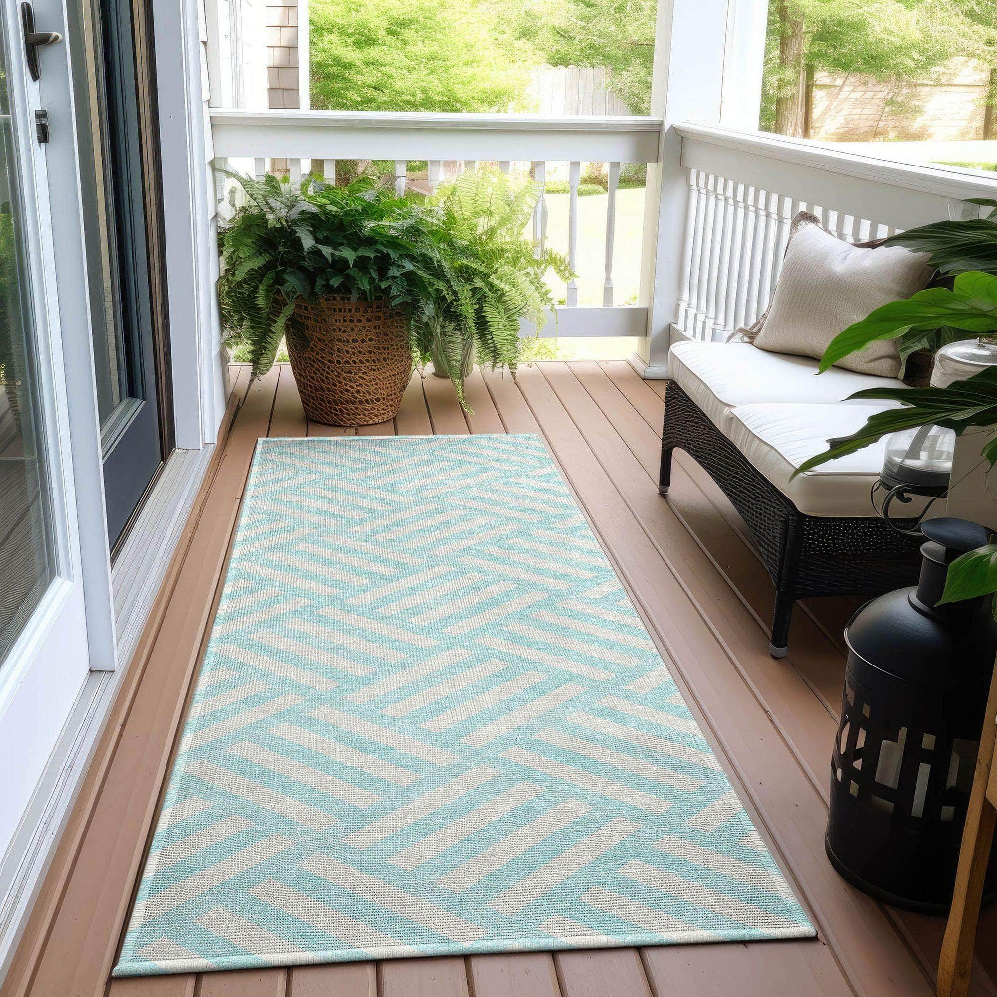 Machine Made ACN620 Aqua Teal Rugs