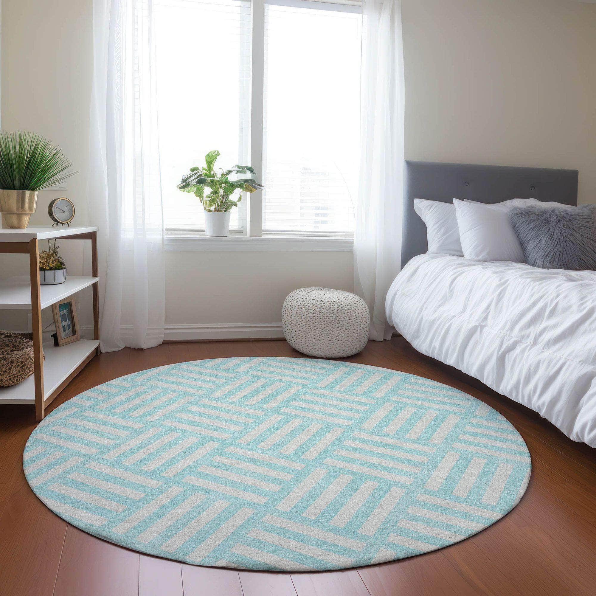 Machine Made ACN620 Aqua Teal Rugs
