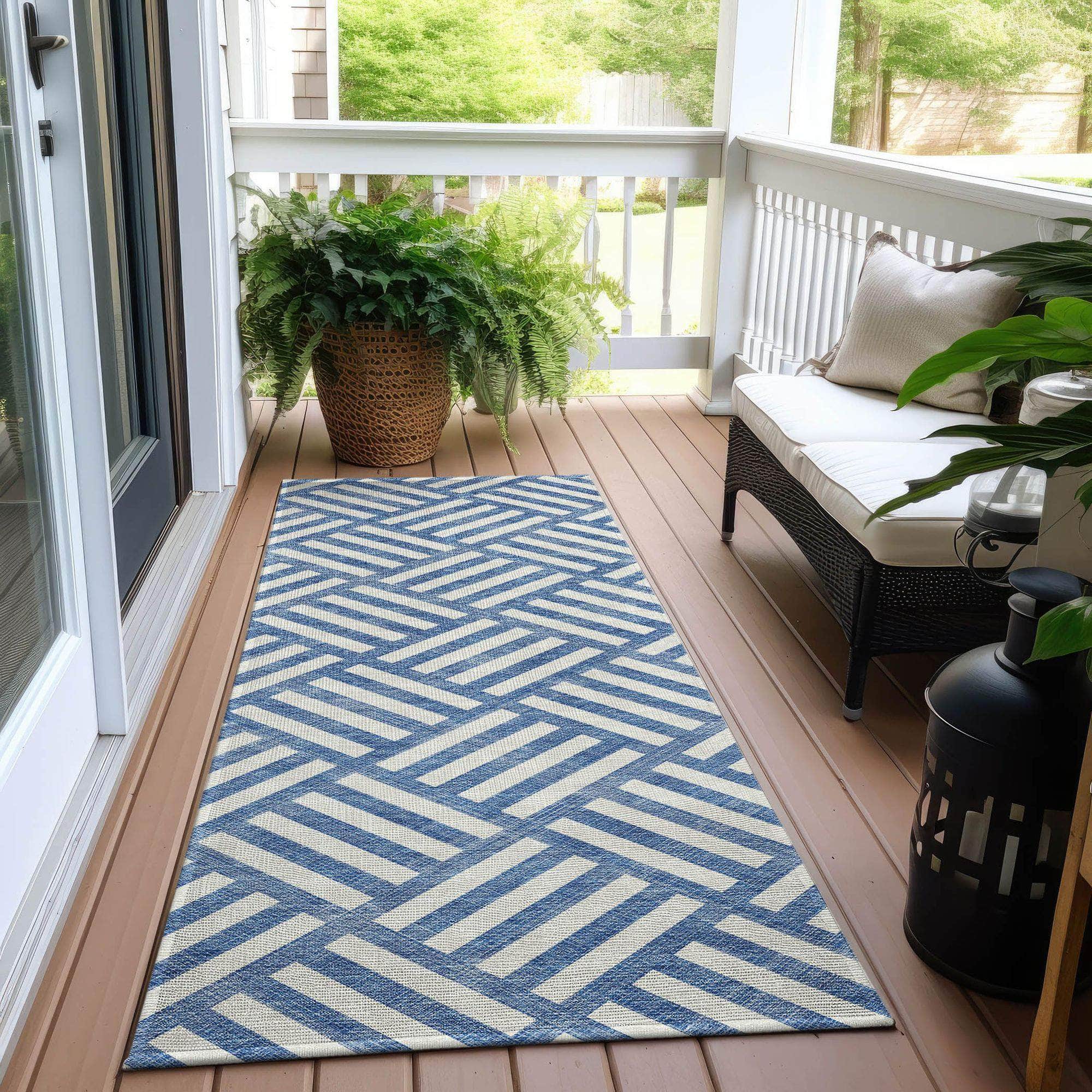 Machine Made ACN620 Blue Rugs