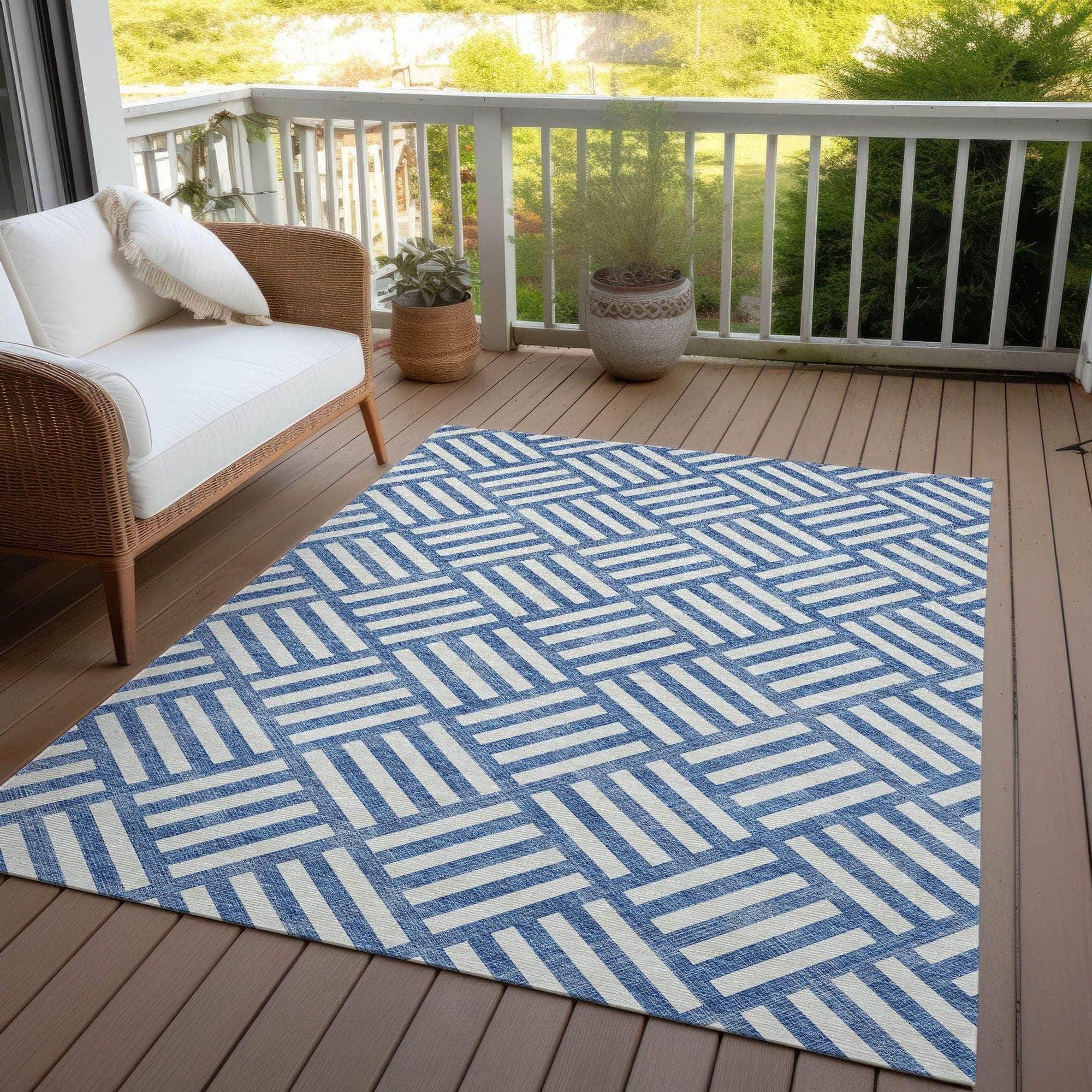 Machine Made ACN620 Blue Rugs