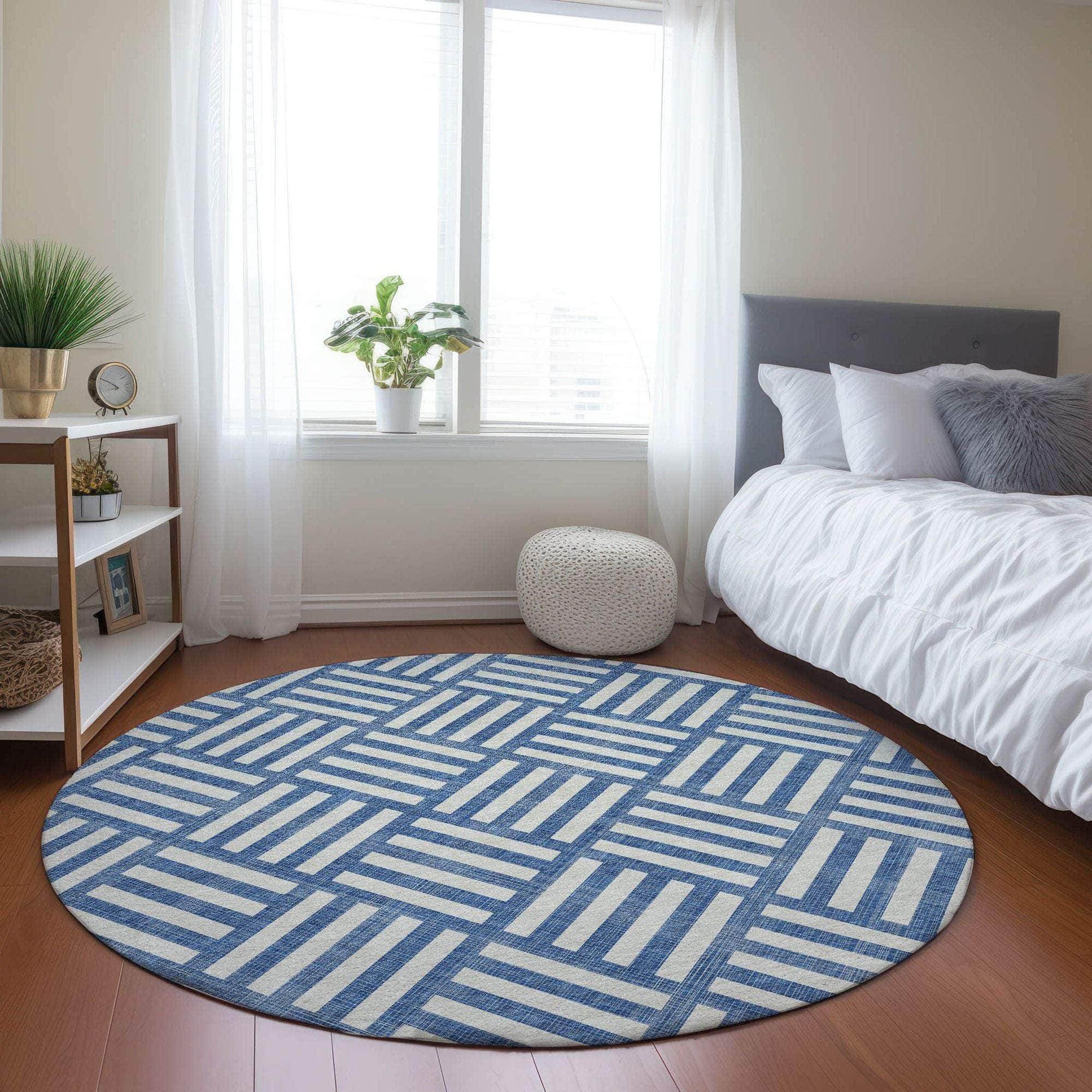 Machine Made ACN620 Blue Rugs