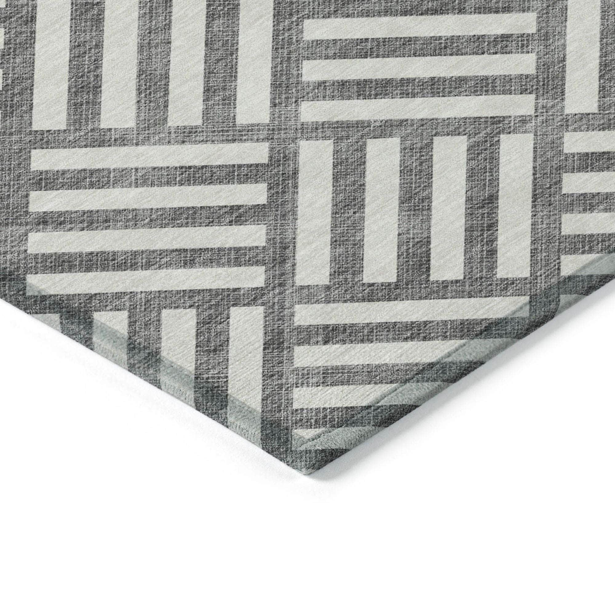 Machine Made ACN620 Charcoal Gray Rugs
