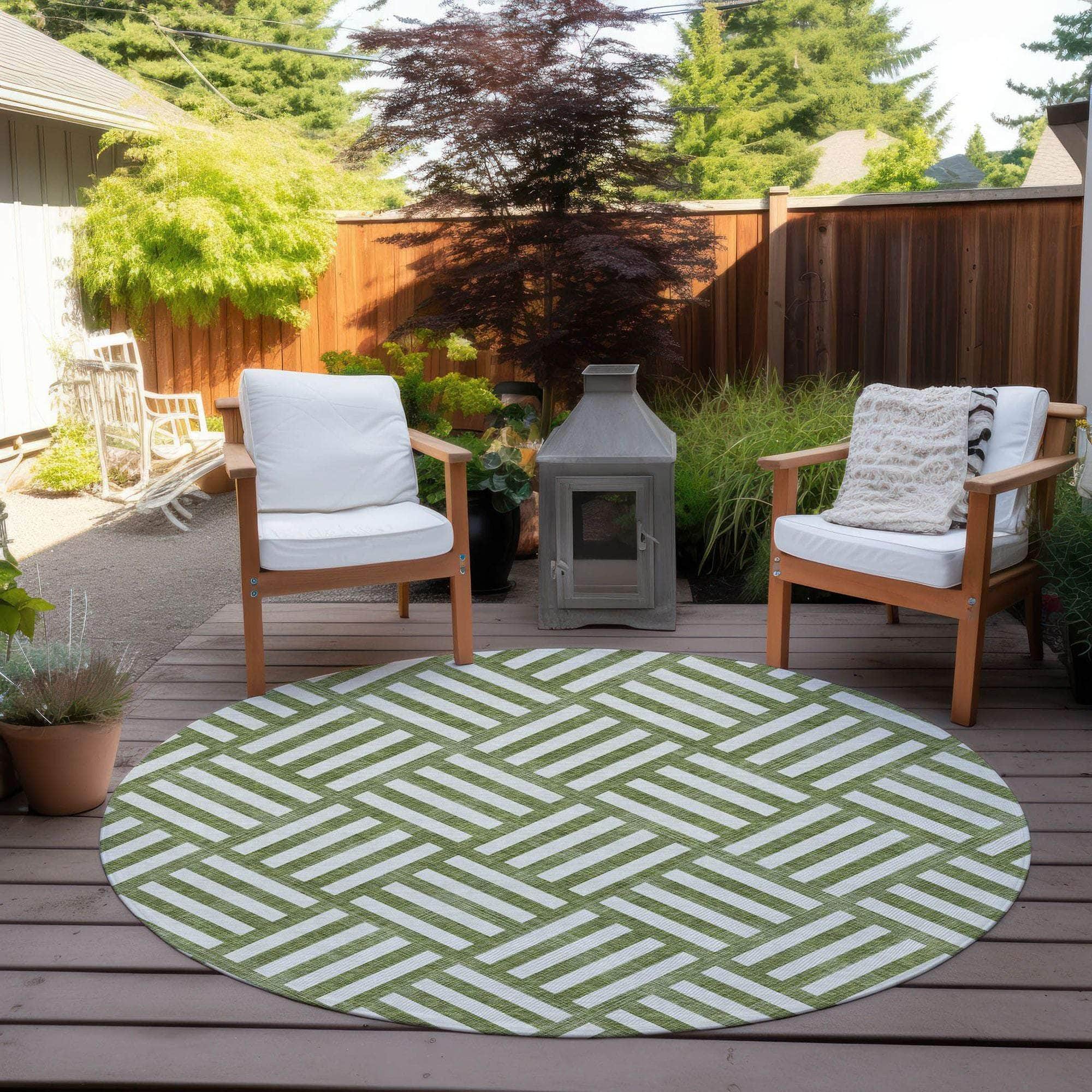 Machine Made ACN620 Olive Green Rugs