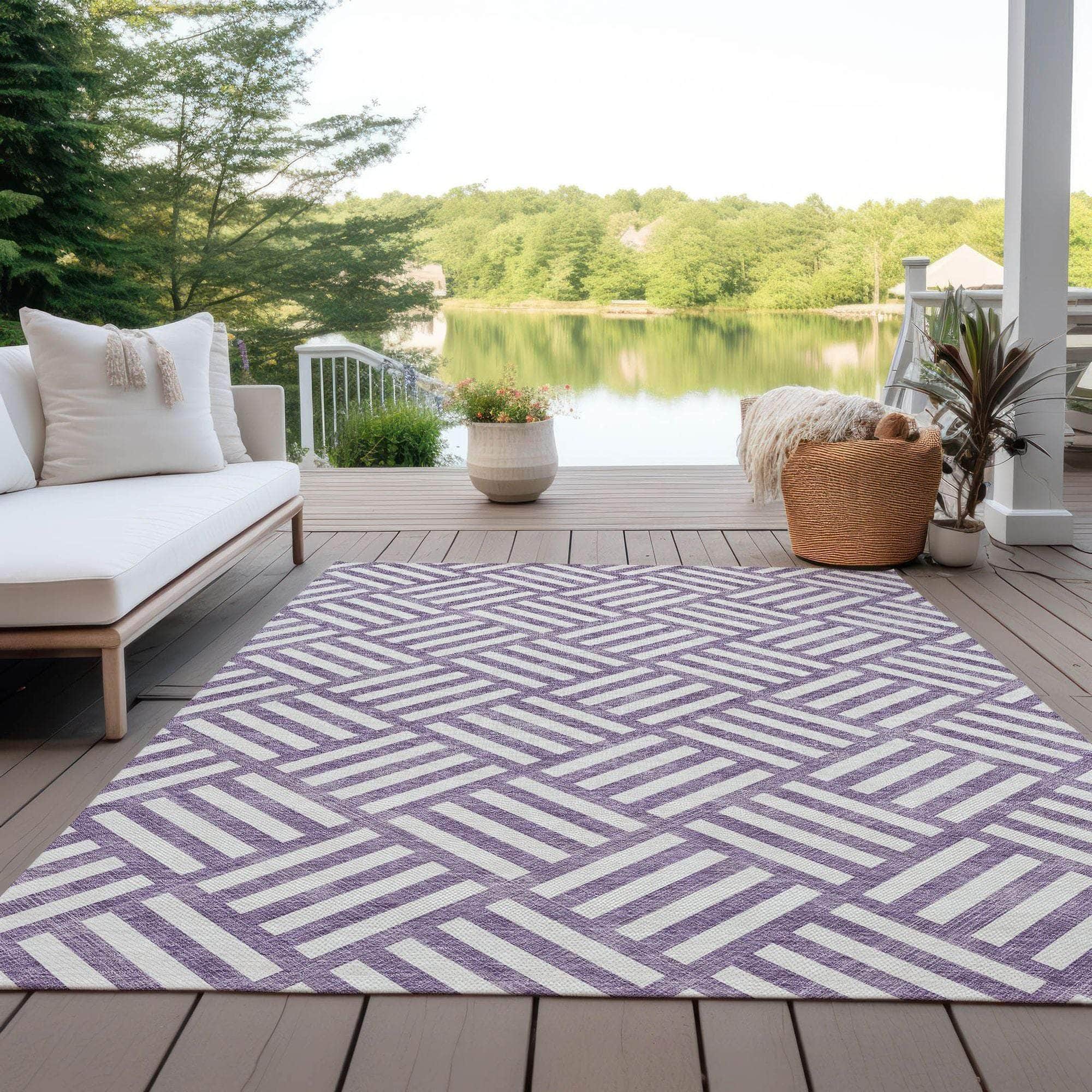 Machine Made ACN620 Purple Rugs