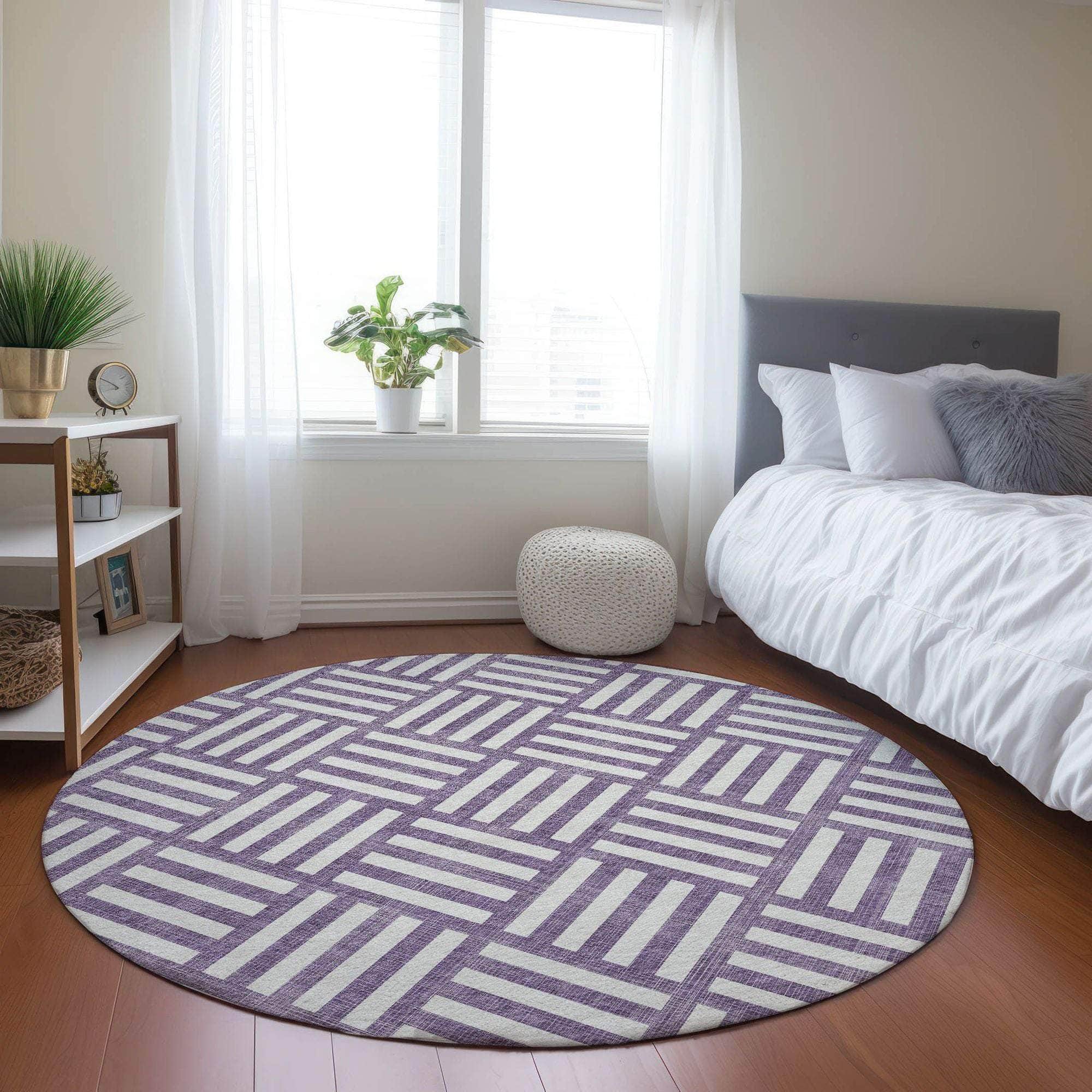 Machine Made ACN620 Purple Rugs