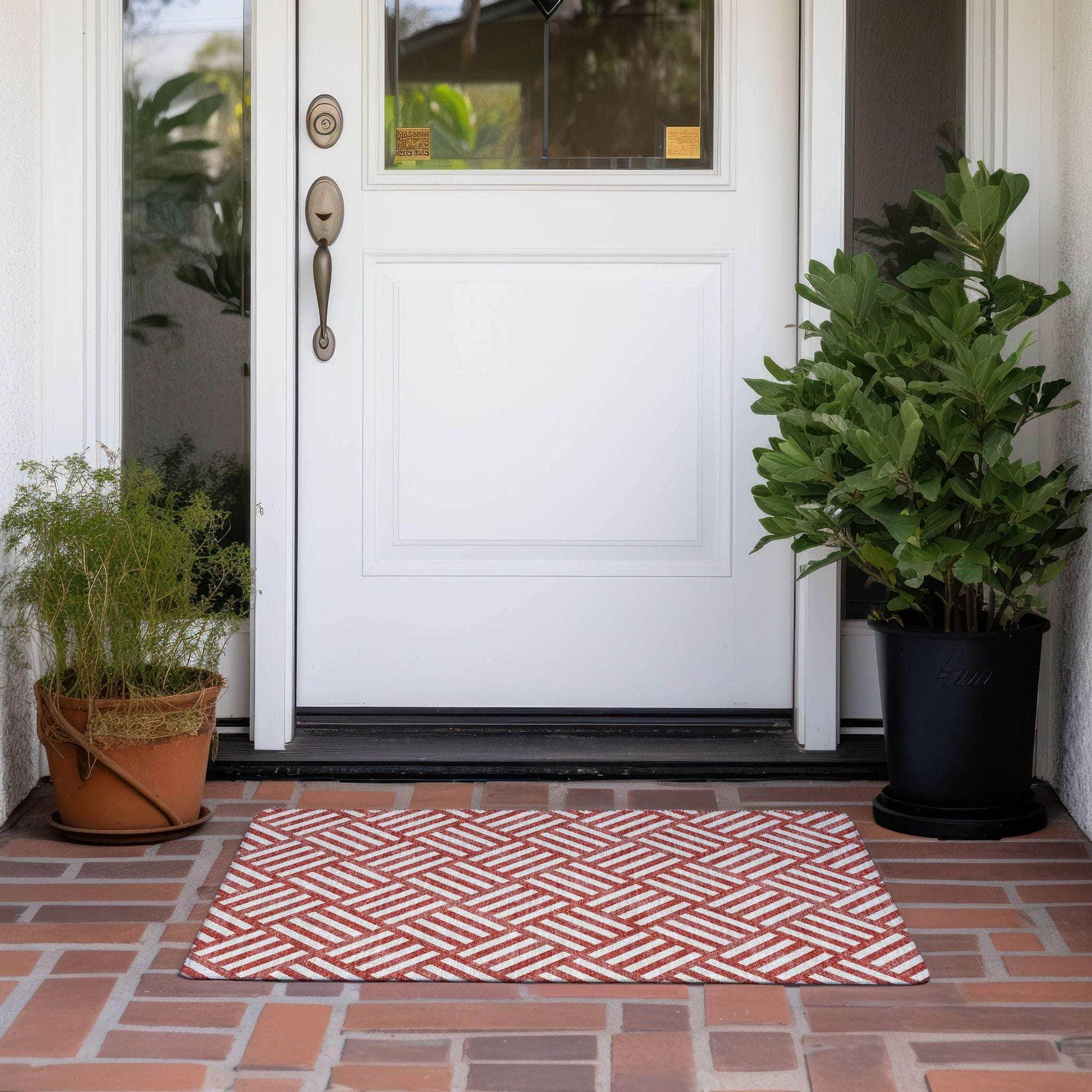 Machine Made ACN620 Red Rugs