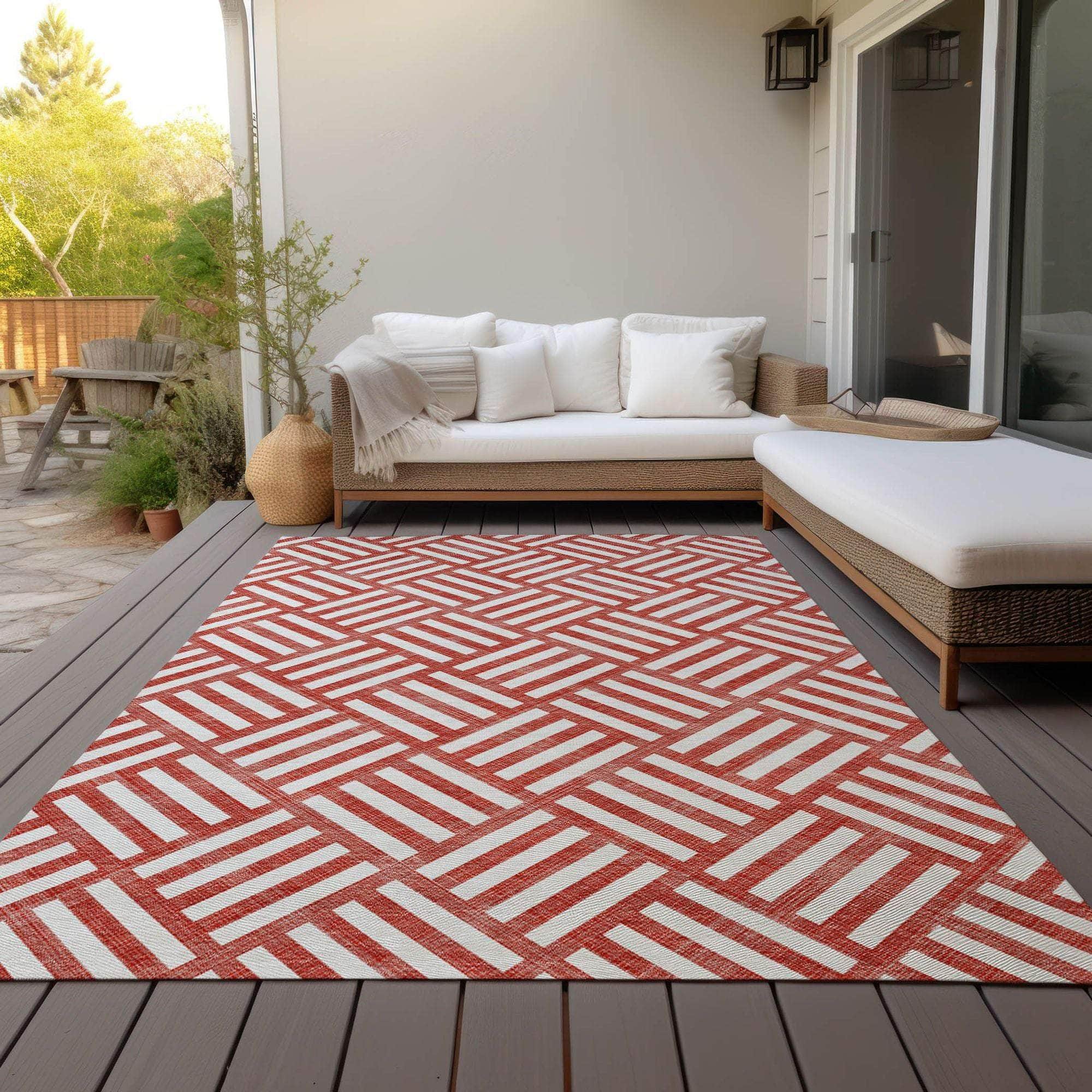 Machine Made ACN620 Red Rugs