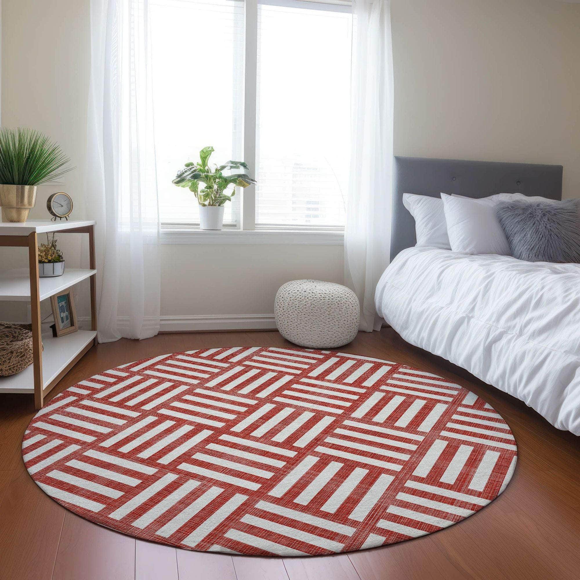 Machine Made ACN620 Red Rugs
