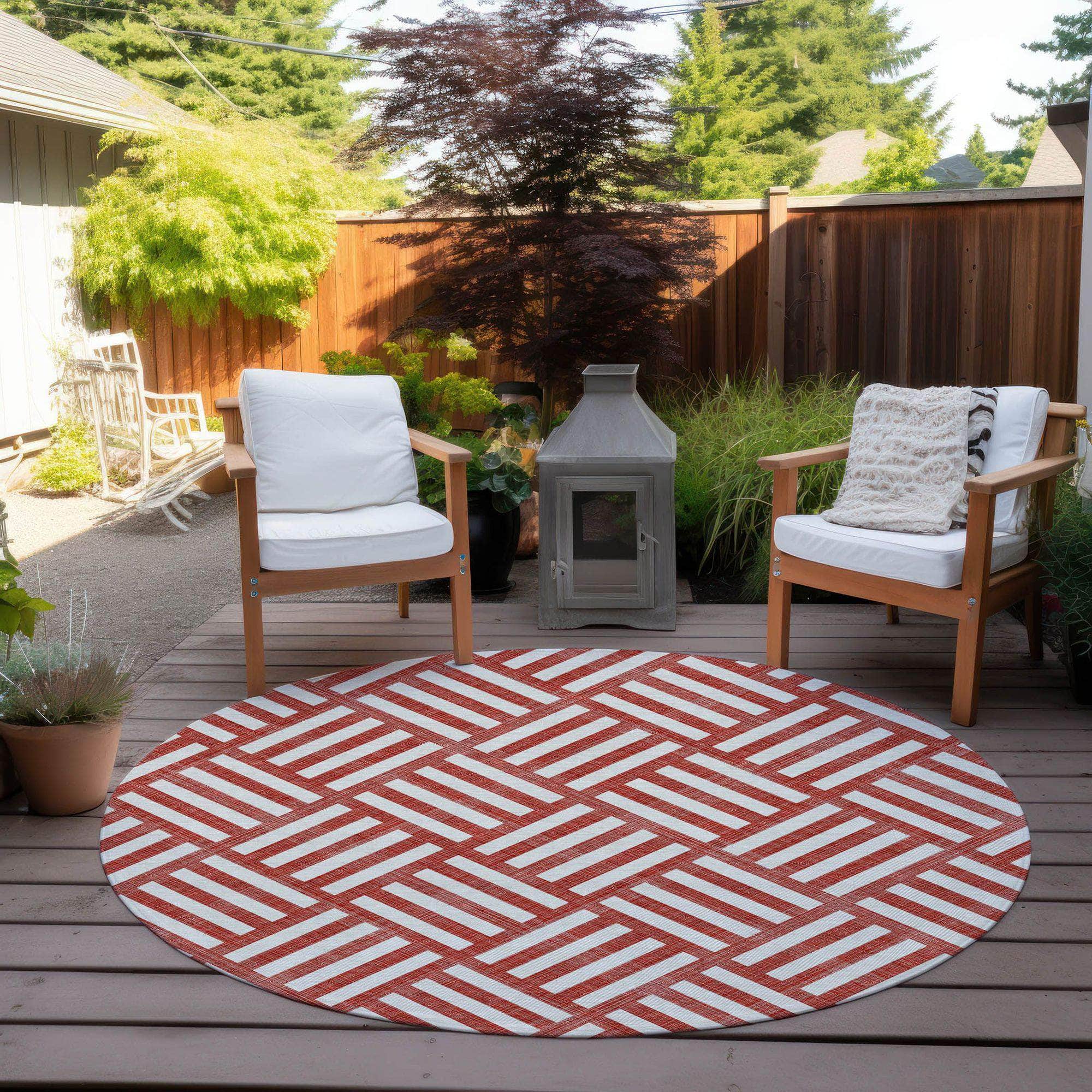 Machine Made ACN620 Red Rugs