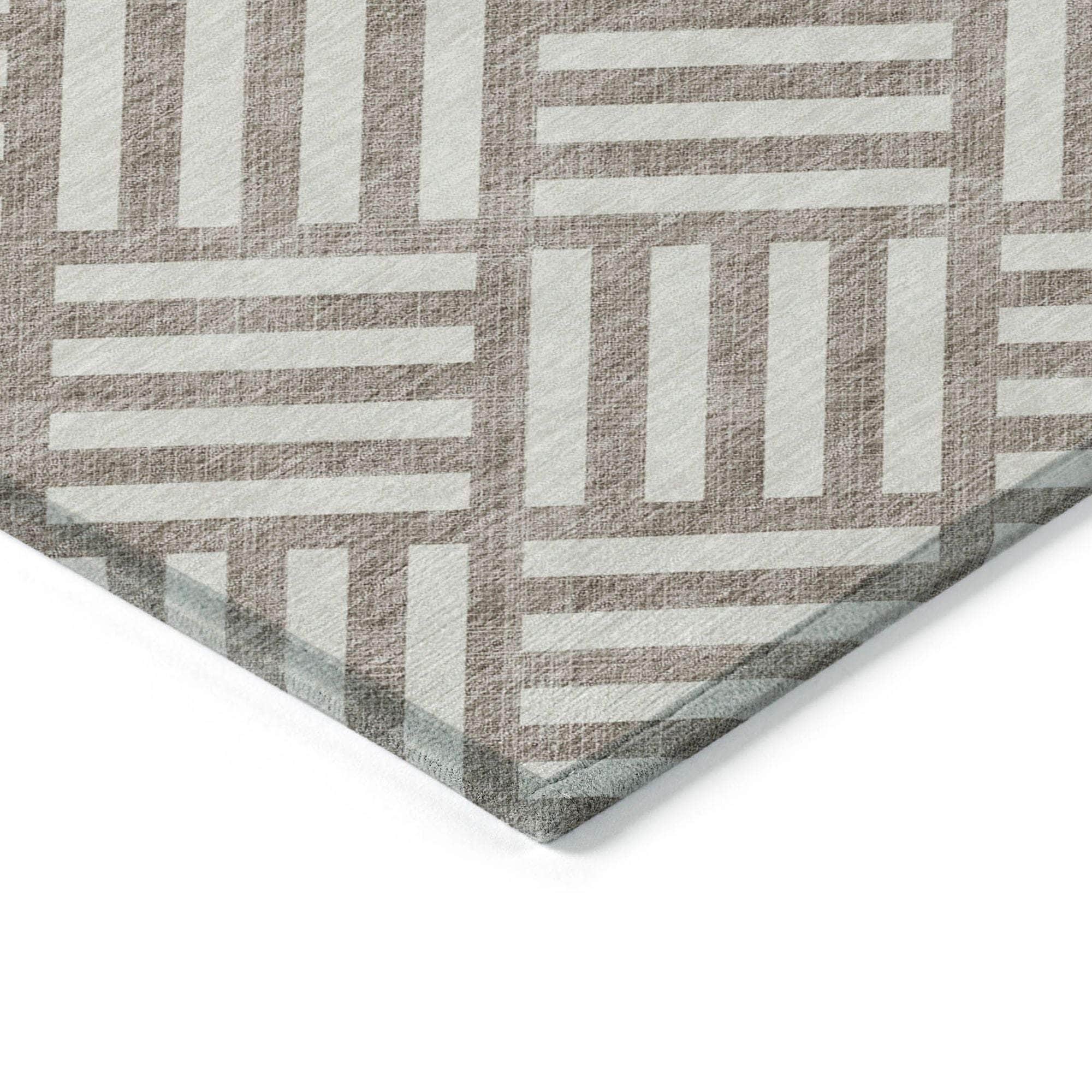Machine Made ACN620 Taupe Brown Rugs