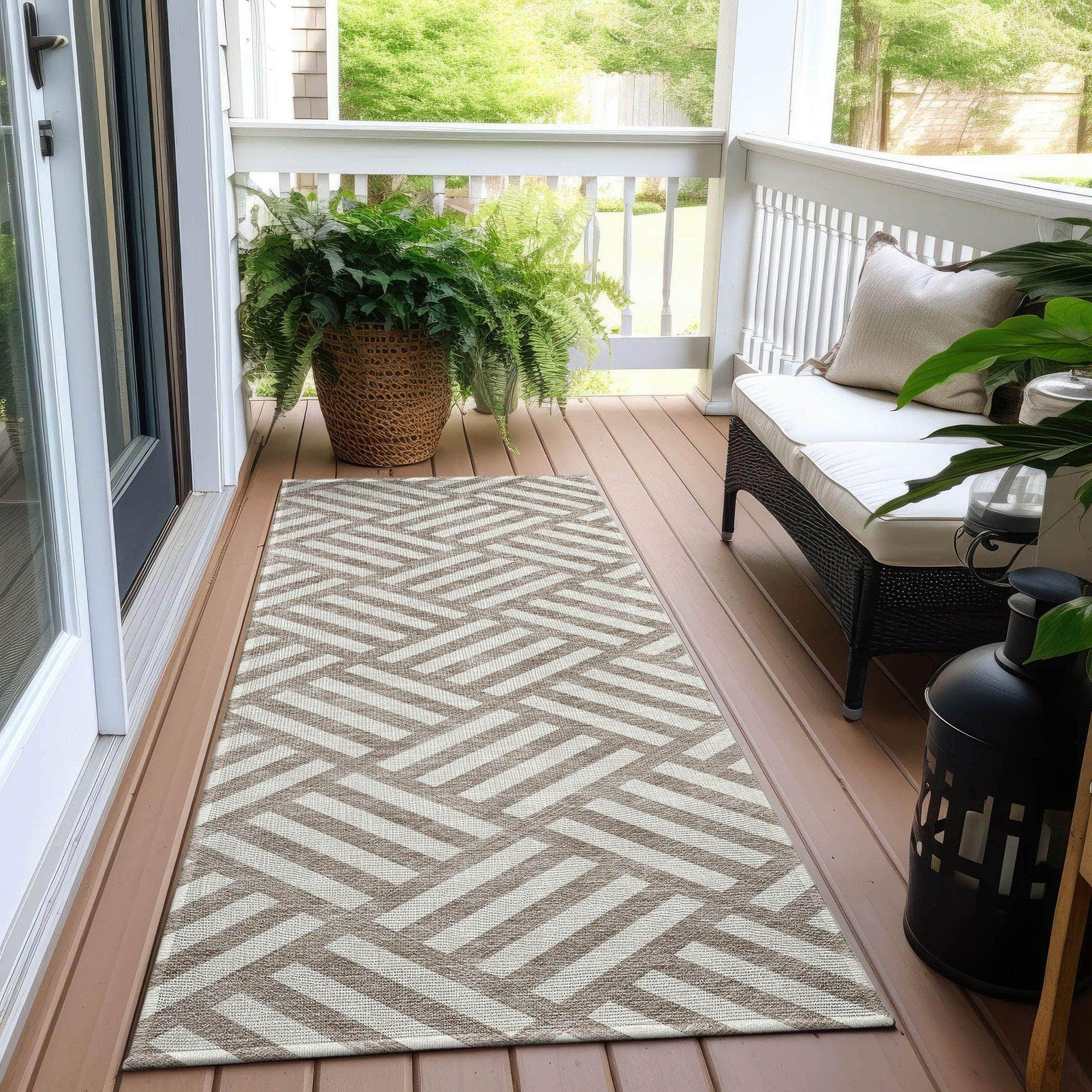 Machine Made ACN620 Taupe Brown Rugs