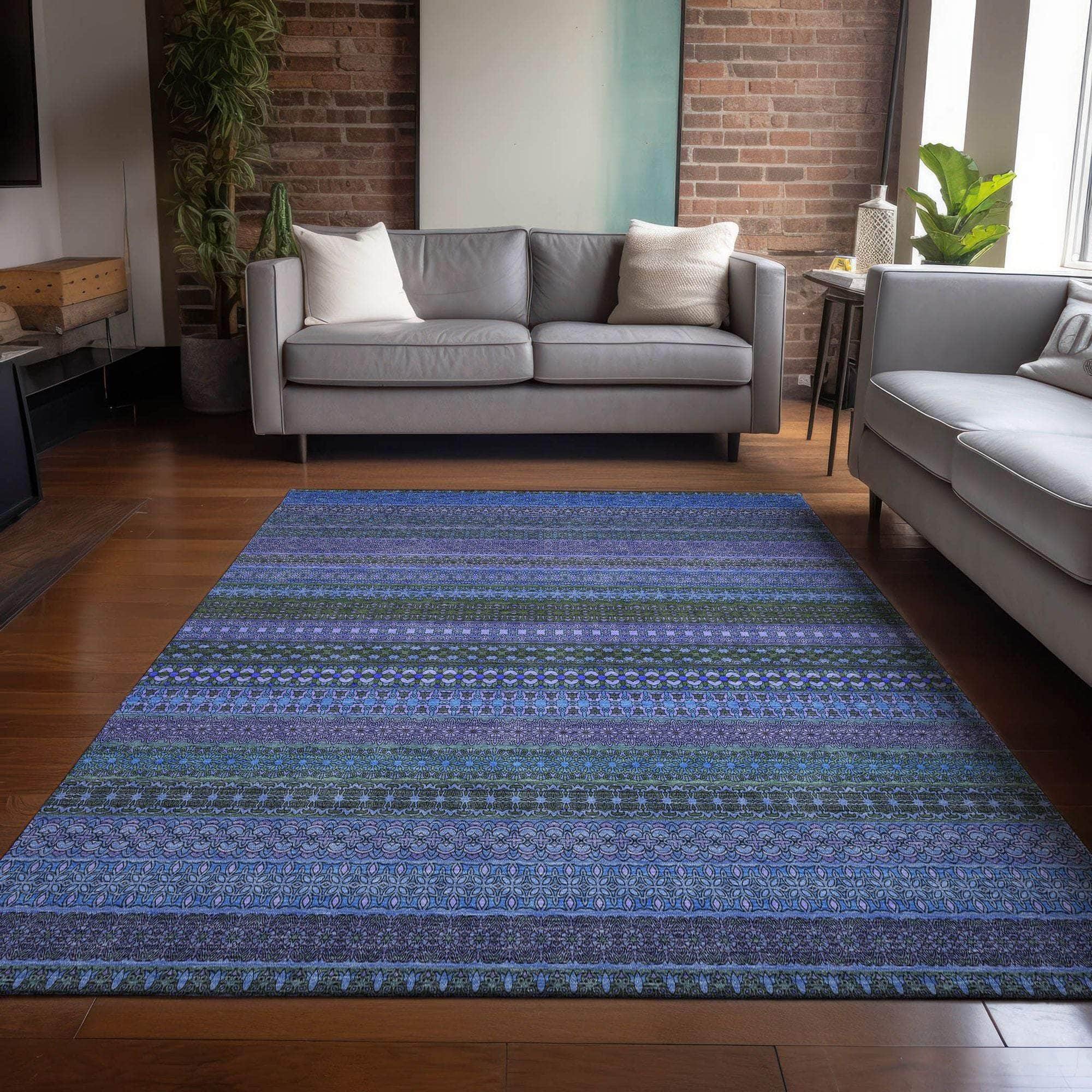 Machine Made ACN527 Blue Rugs #color_blue