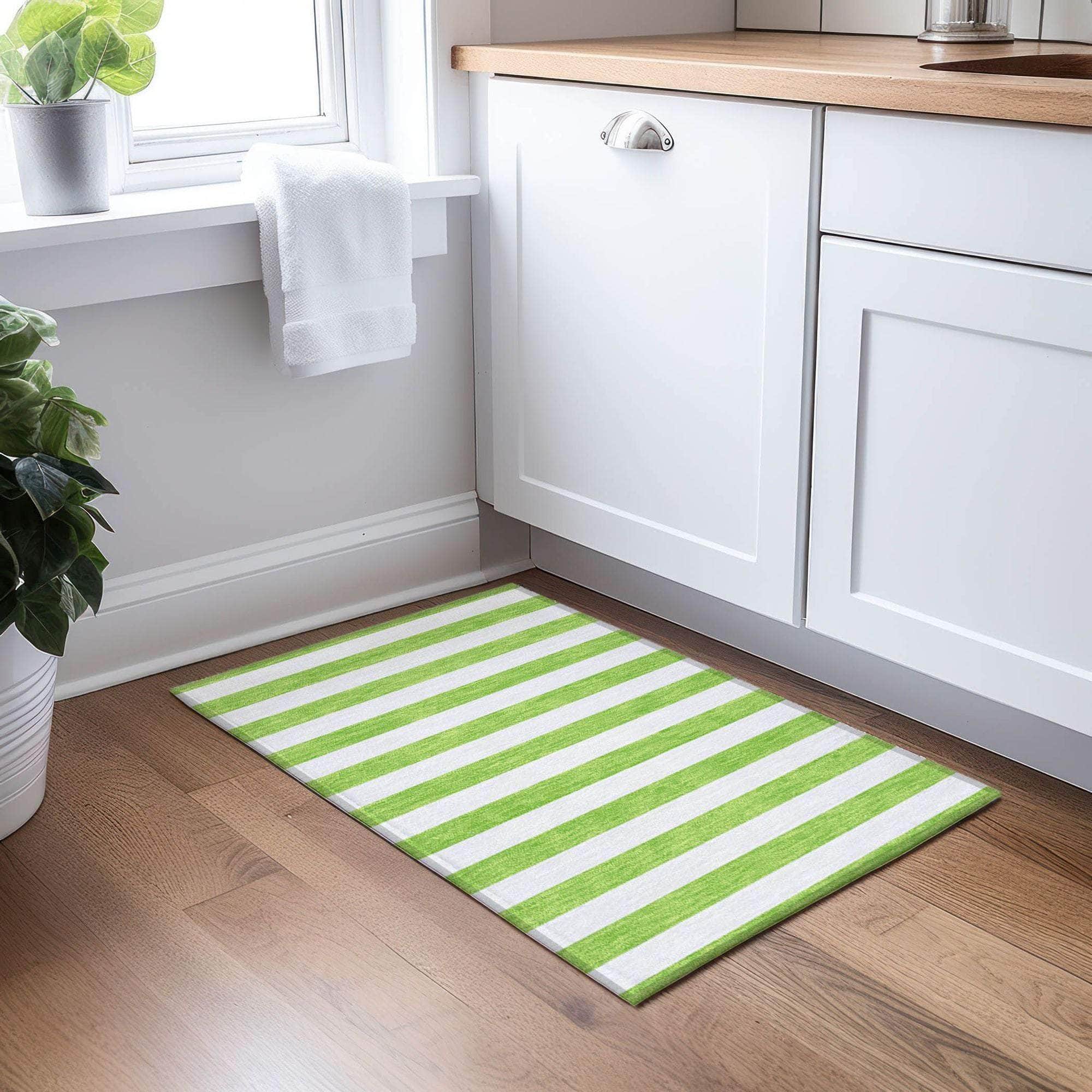 Machine Made ACN528 Lime Green Rugs