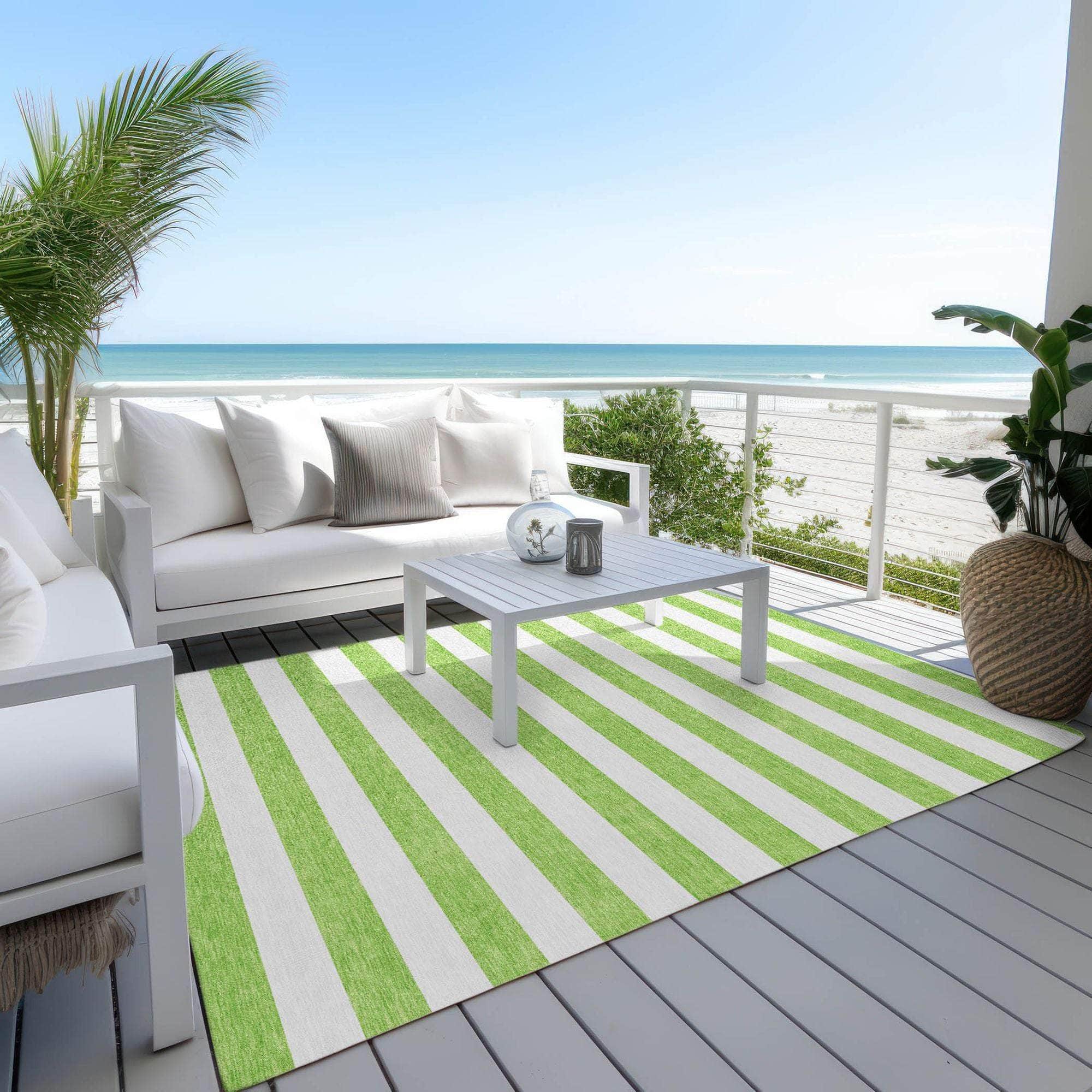 Machine Made ACN528 Lime Green Rugs