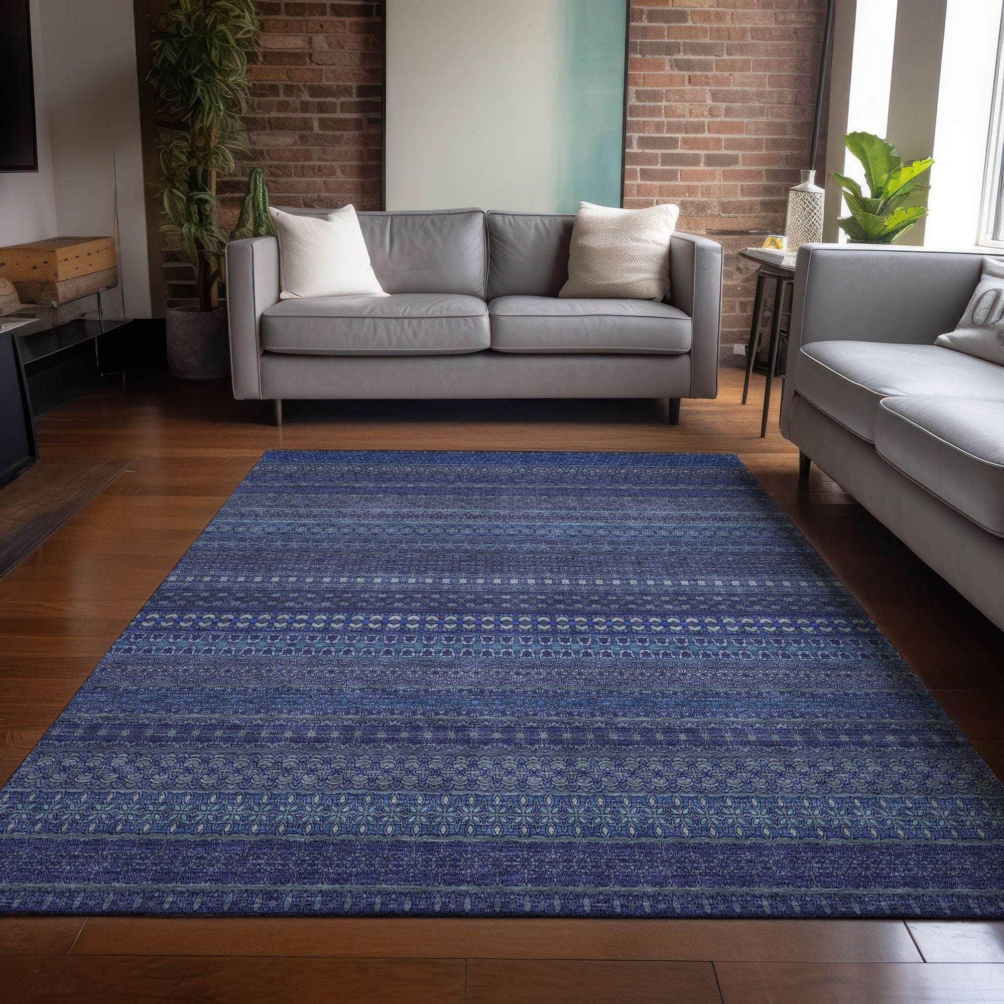 Machine Made ACN527 Navy Blue Rugs #color_navy blue
