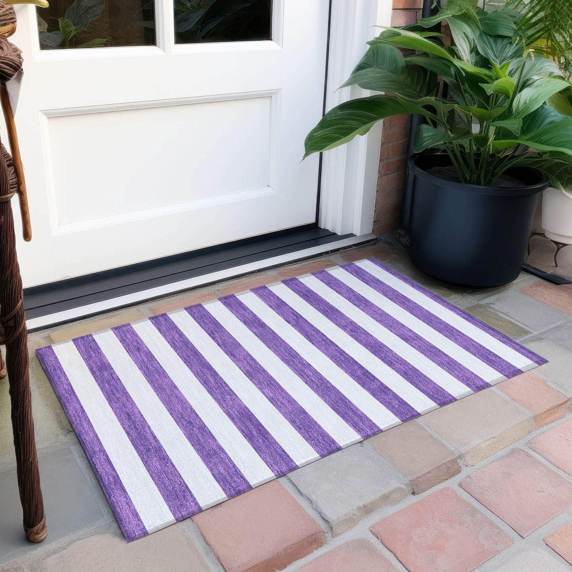 Machine Made ACN528 Purple Rugs