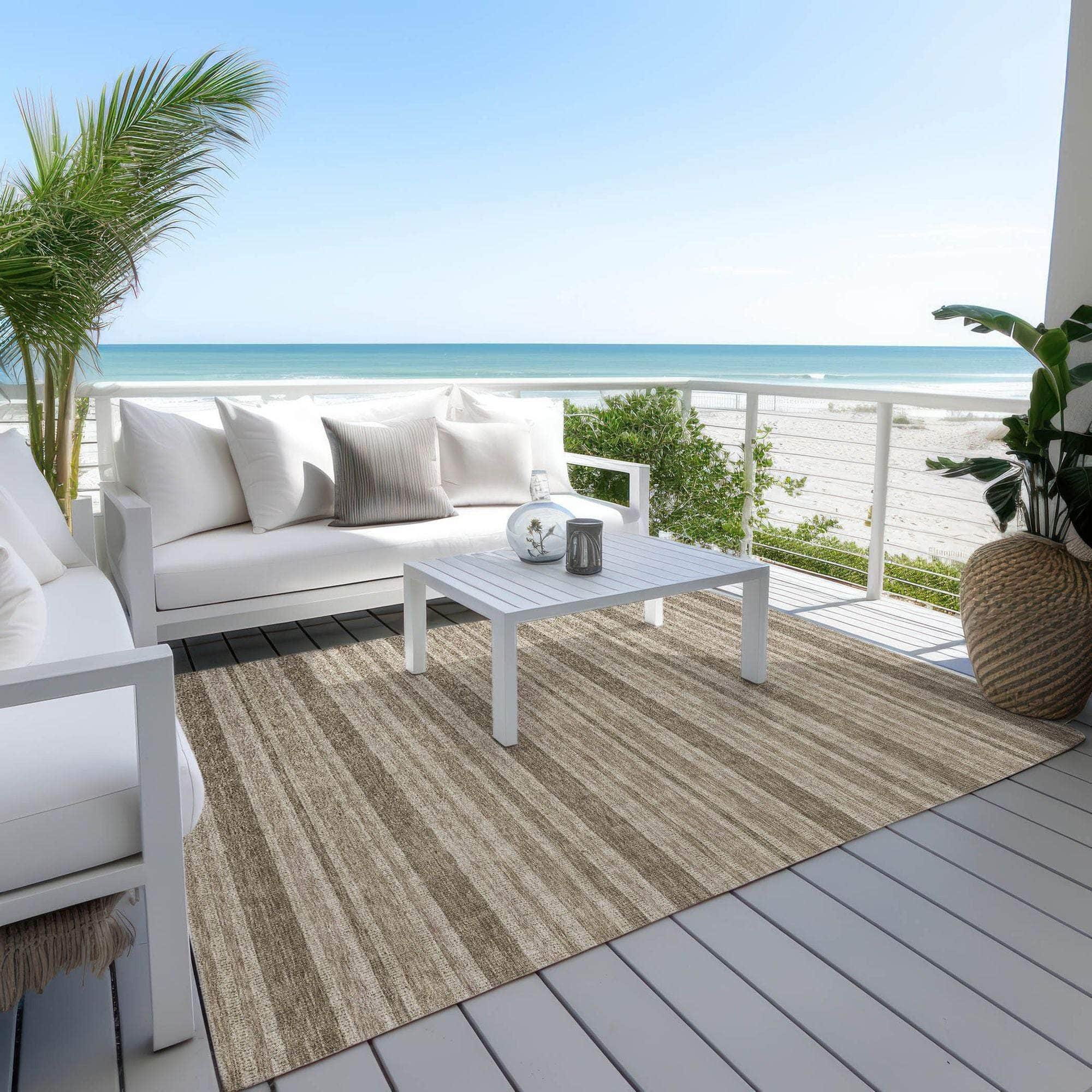 Machine Made ACN531 Taupe Brown Rugs