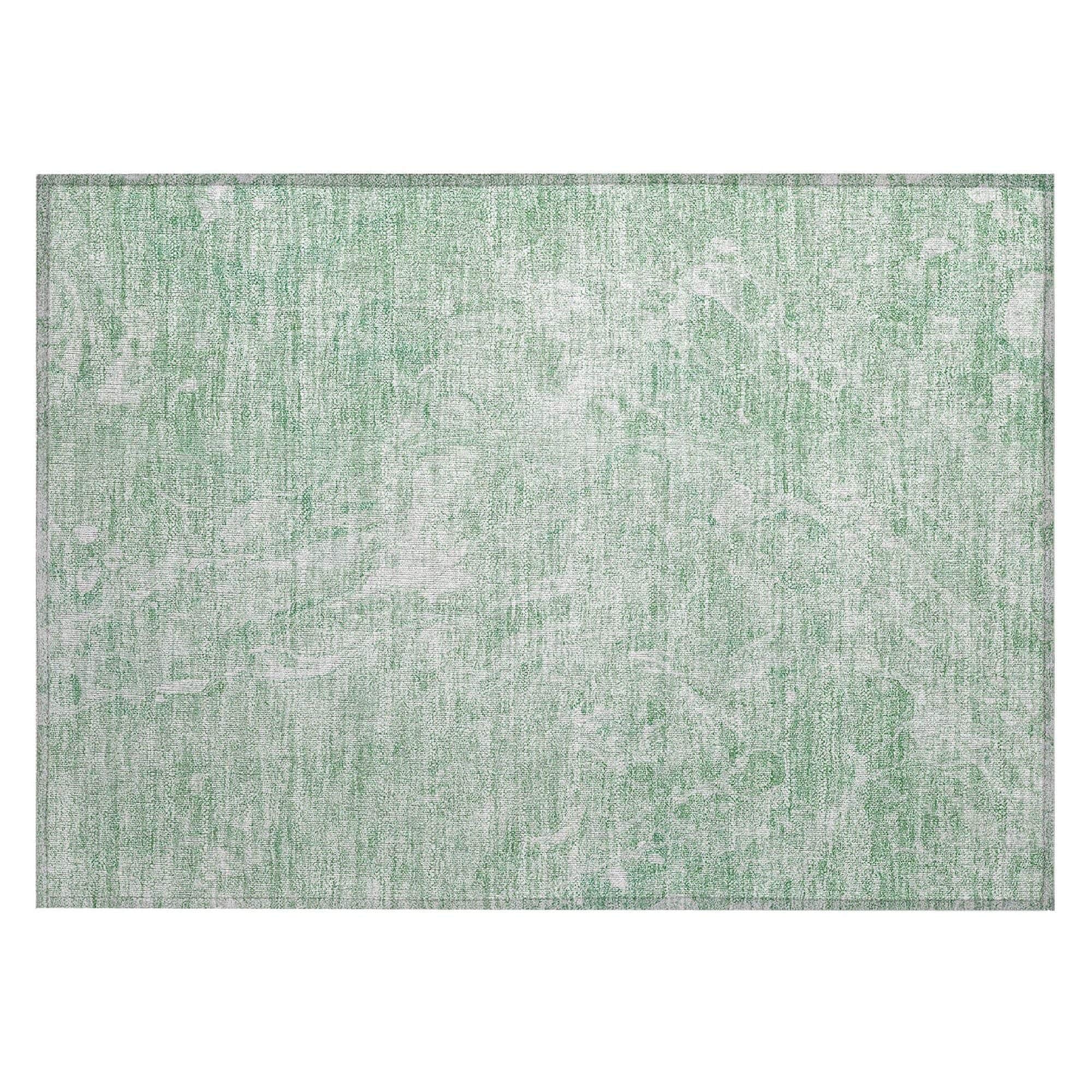 Machine Washable Mint Green Rug - Indoor / Outdoor - Kids / Pet Friendly Abstract Print Rug