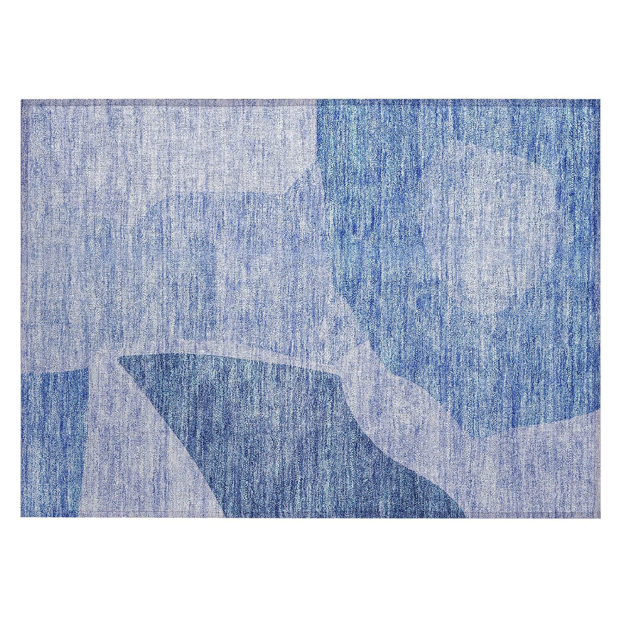 Machine Washable Navy Blue Rug - Indoor / Outdoor - Kids / Pet Friendly Abstract Print Rug