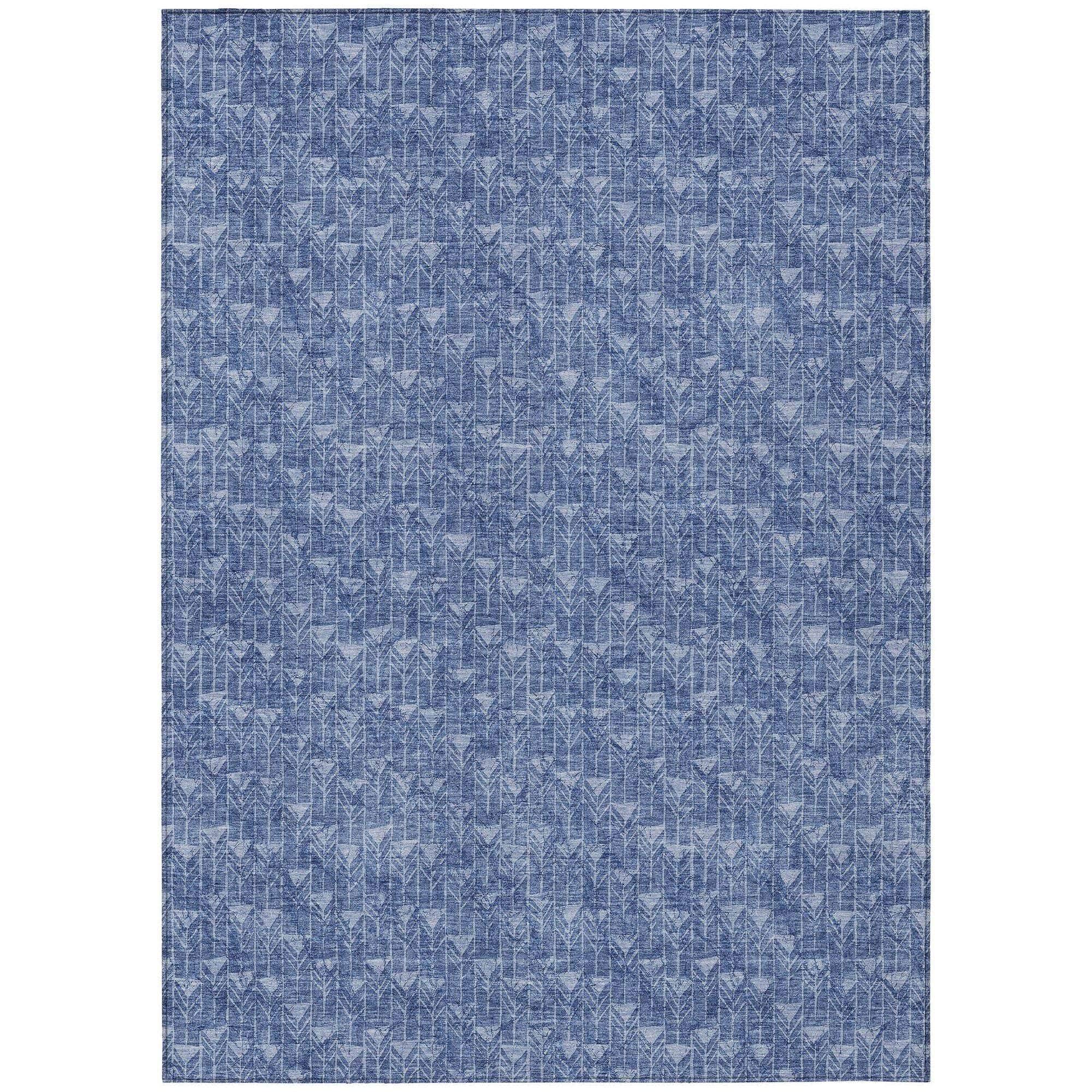 Machine Made ACN514 Navy Blue Rugs