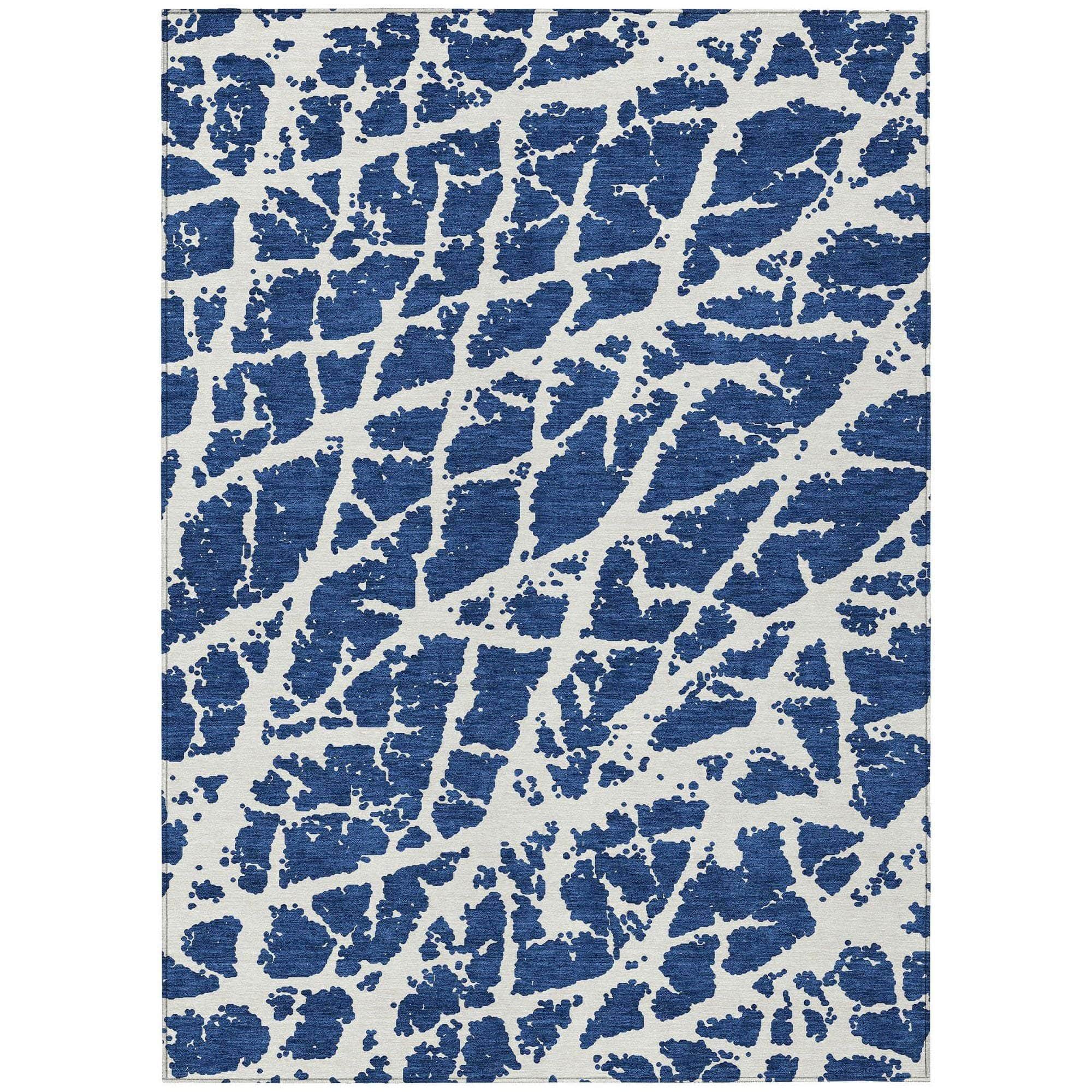 Machine Made ACN501 Navy Blue Rugs