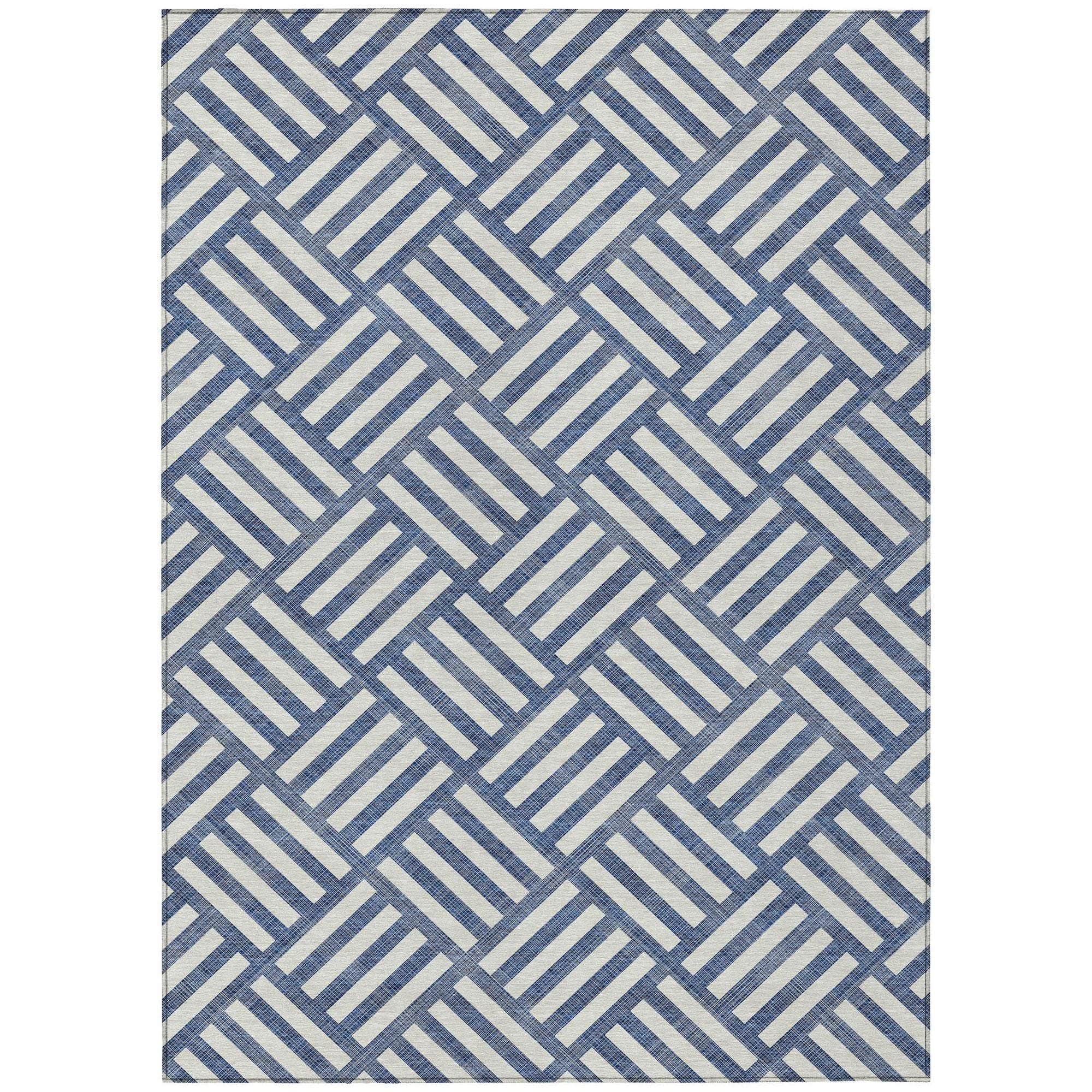 Machine Made ACN620 Navy Blue Rugs